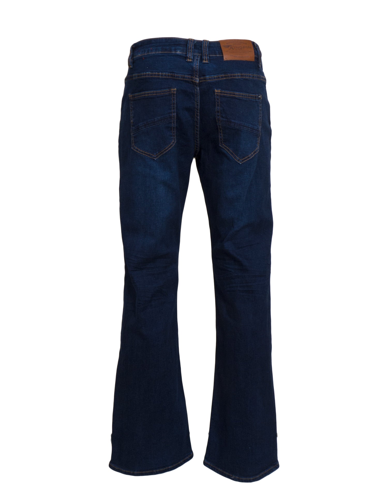 KINGPIN Marlon Mens Flare Jean by Kingpin MID WASH back view