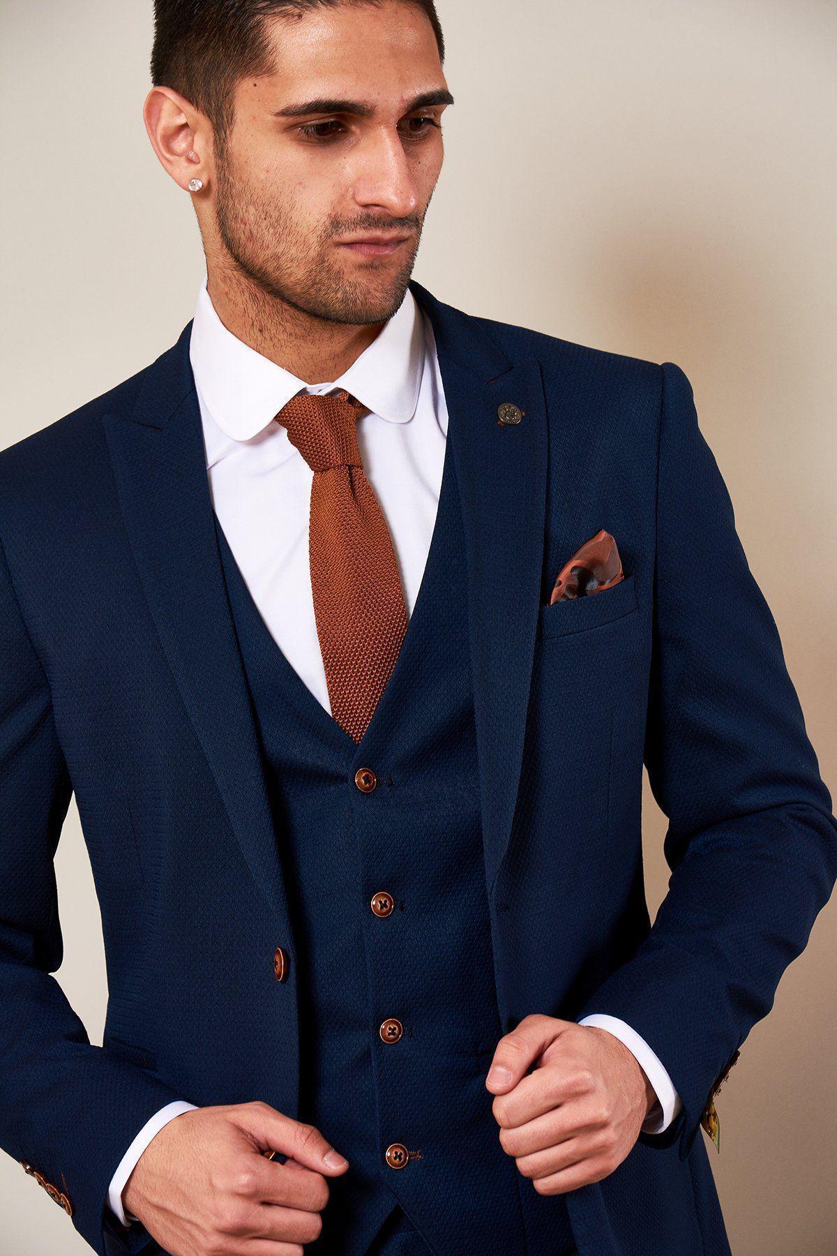 MARC DARCY Max Royal 3 Piece Suit ROYAL model front view