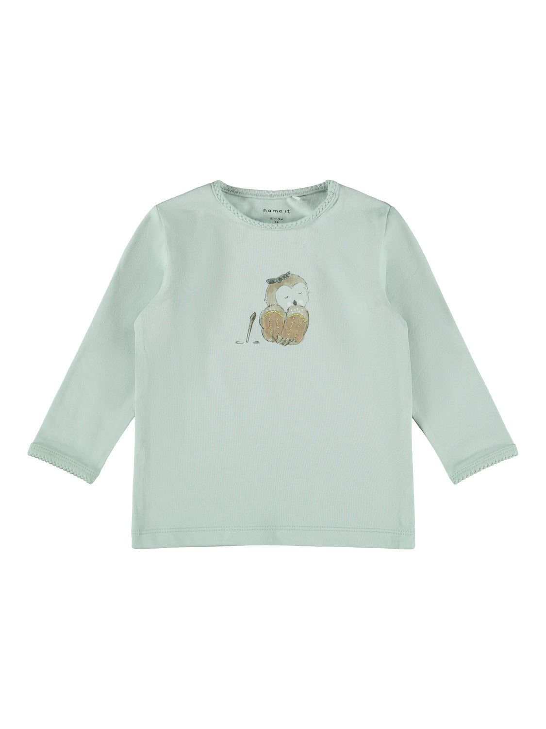 NAME IT Naja Long Sleeve Top Green model front view