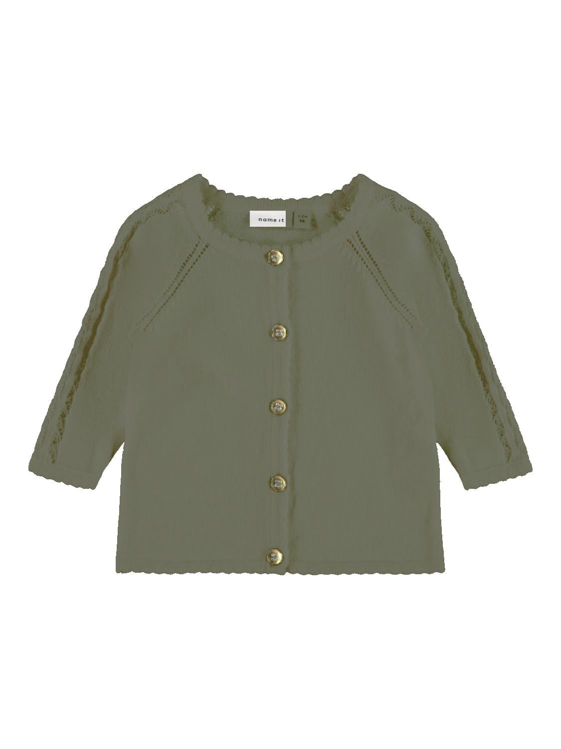 NAME IT Hilia LS Short Knit cardigan Rust detail view
