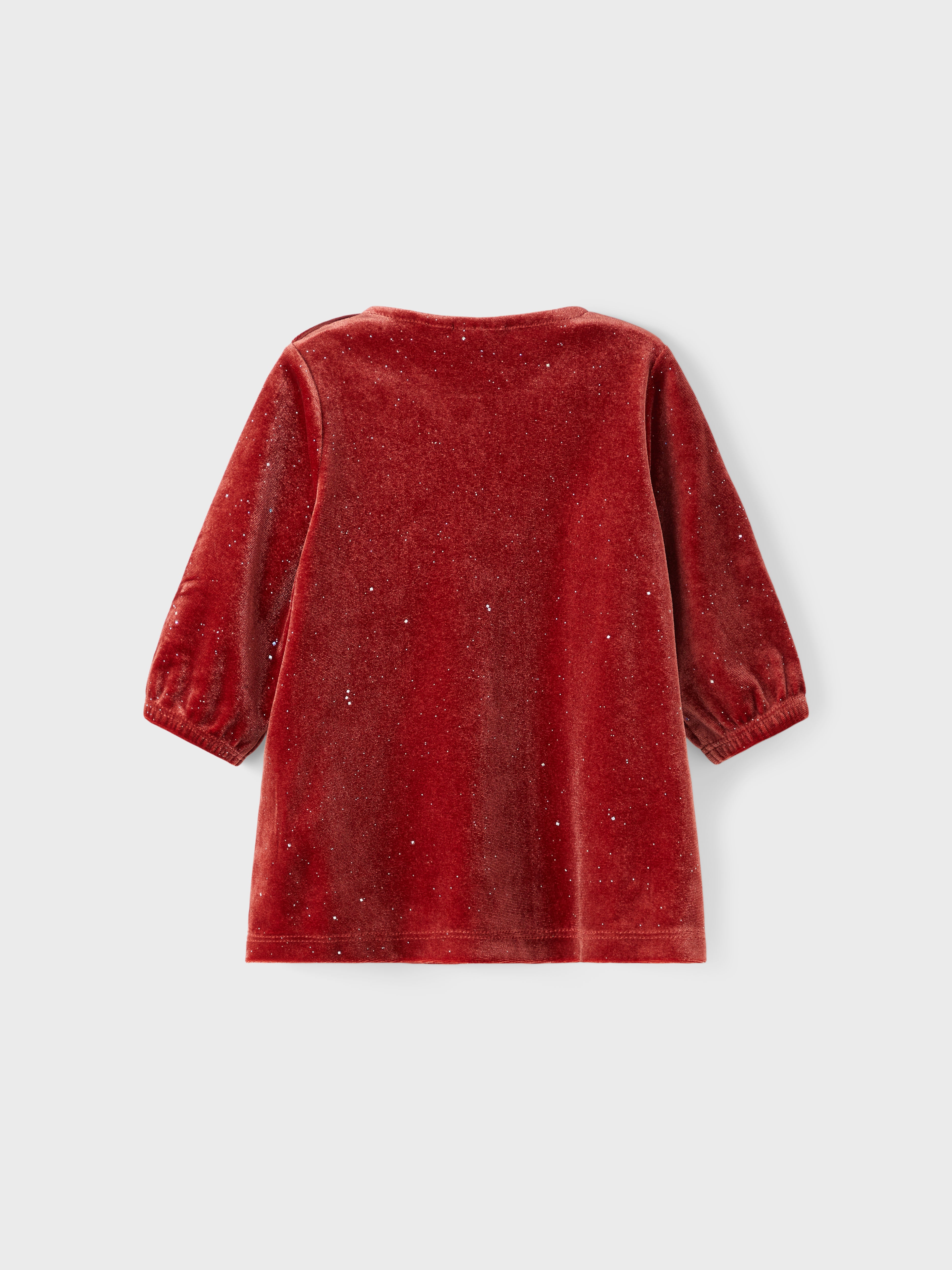 NAME IT Roma Velvet Dress Spiced Apple detail view