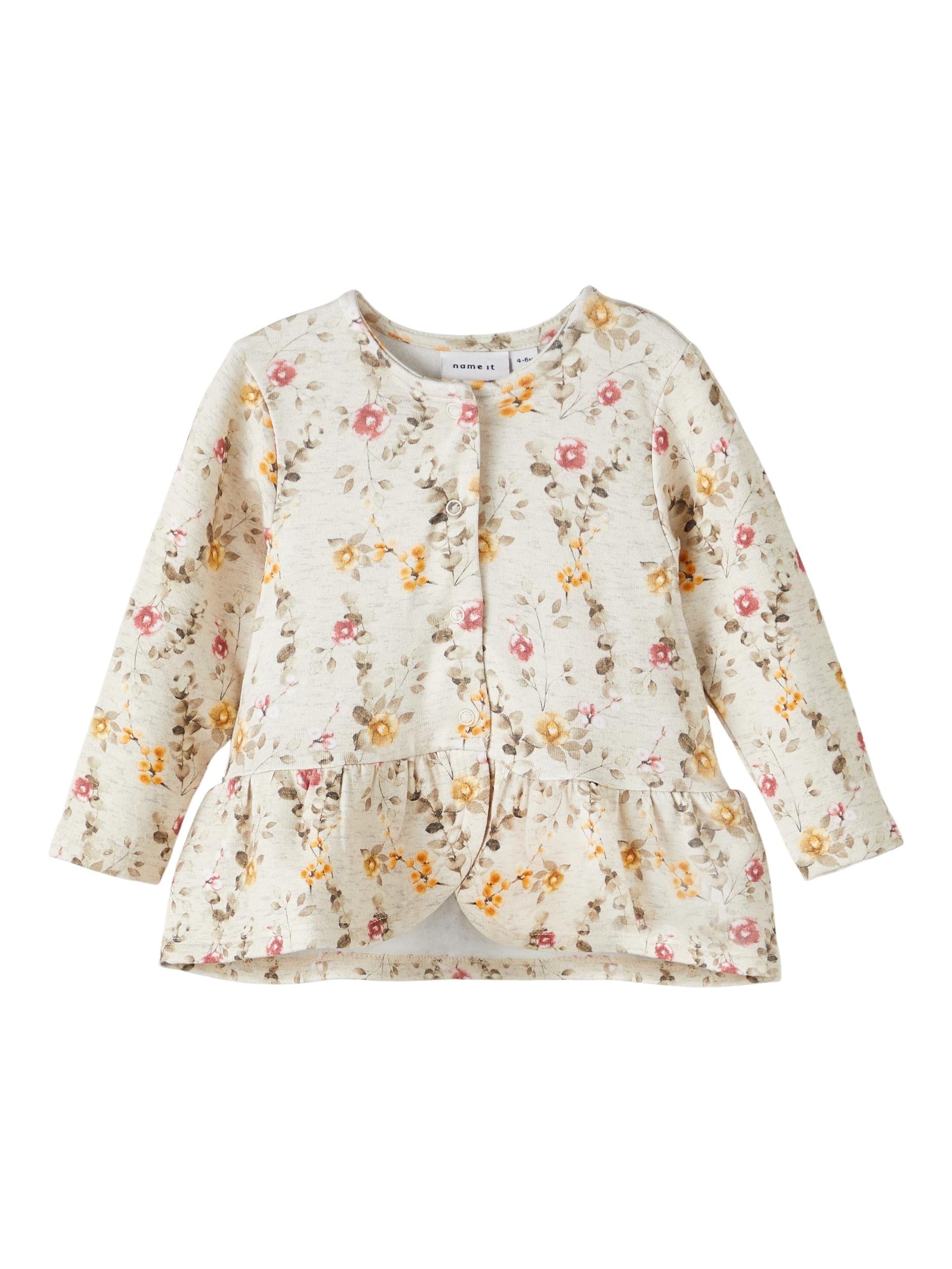 Rosie Light sweat Cardi Peyote Melange - Front View