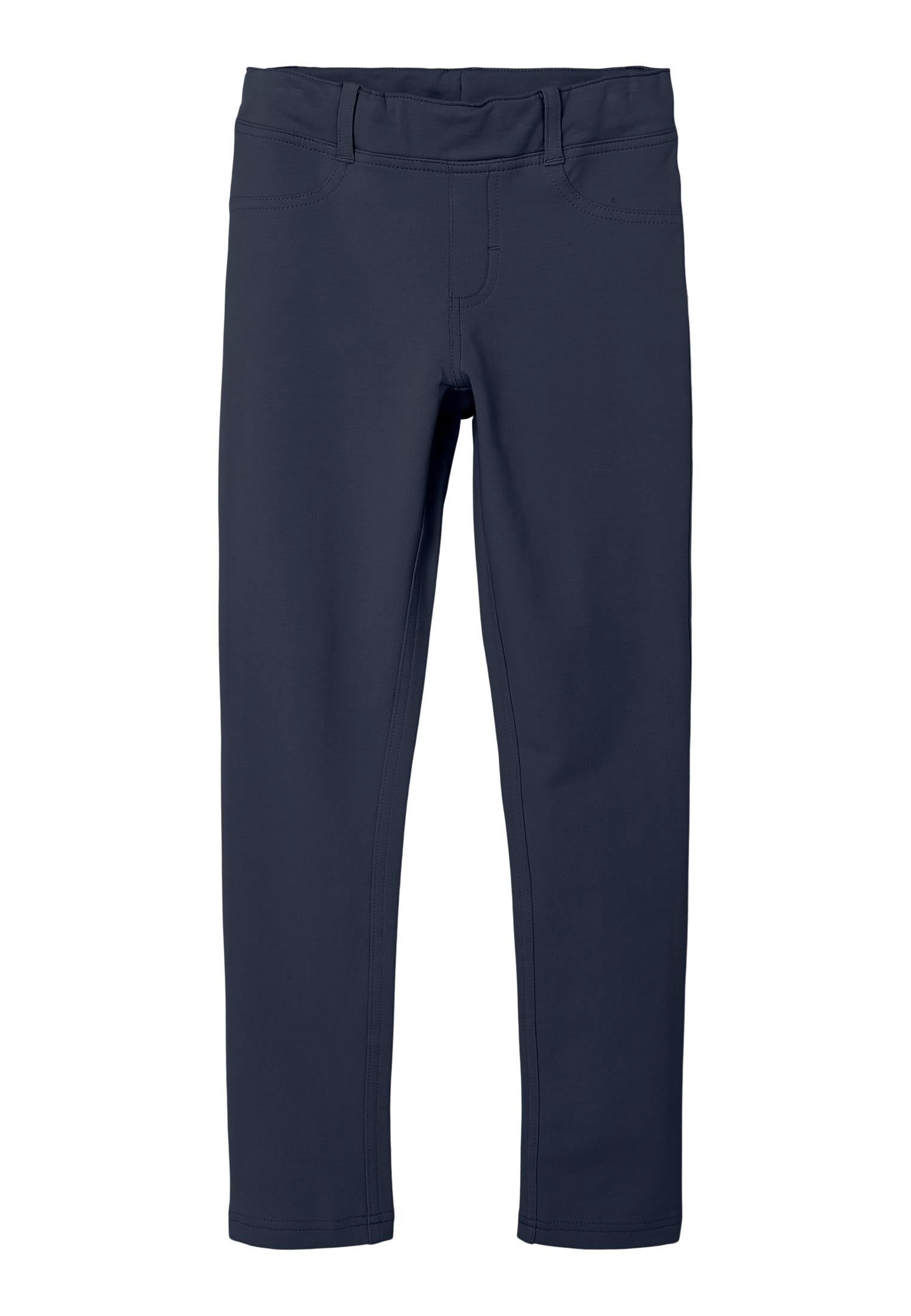 Girls Javi Solid Leggings Dark Sapphire-Ghost BackView