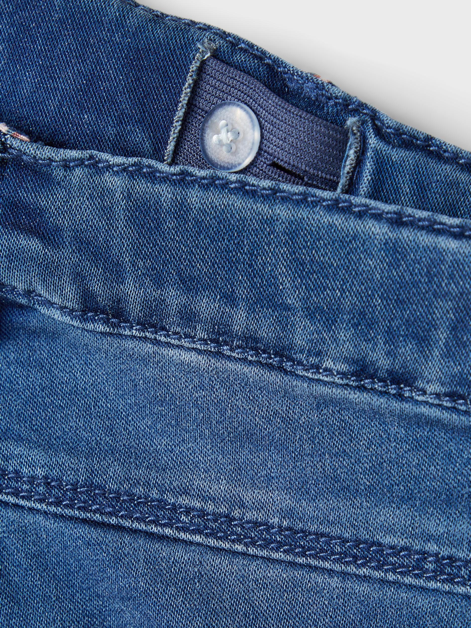 NAME IT Mini Girl Salli Slim Jeggings Medium Blue Denim back view