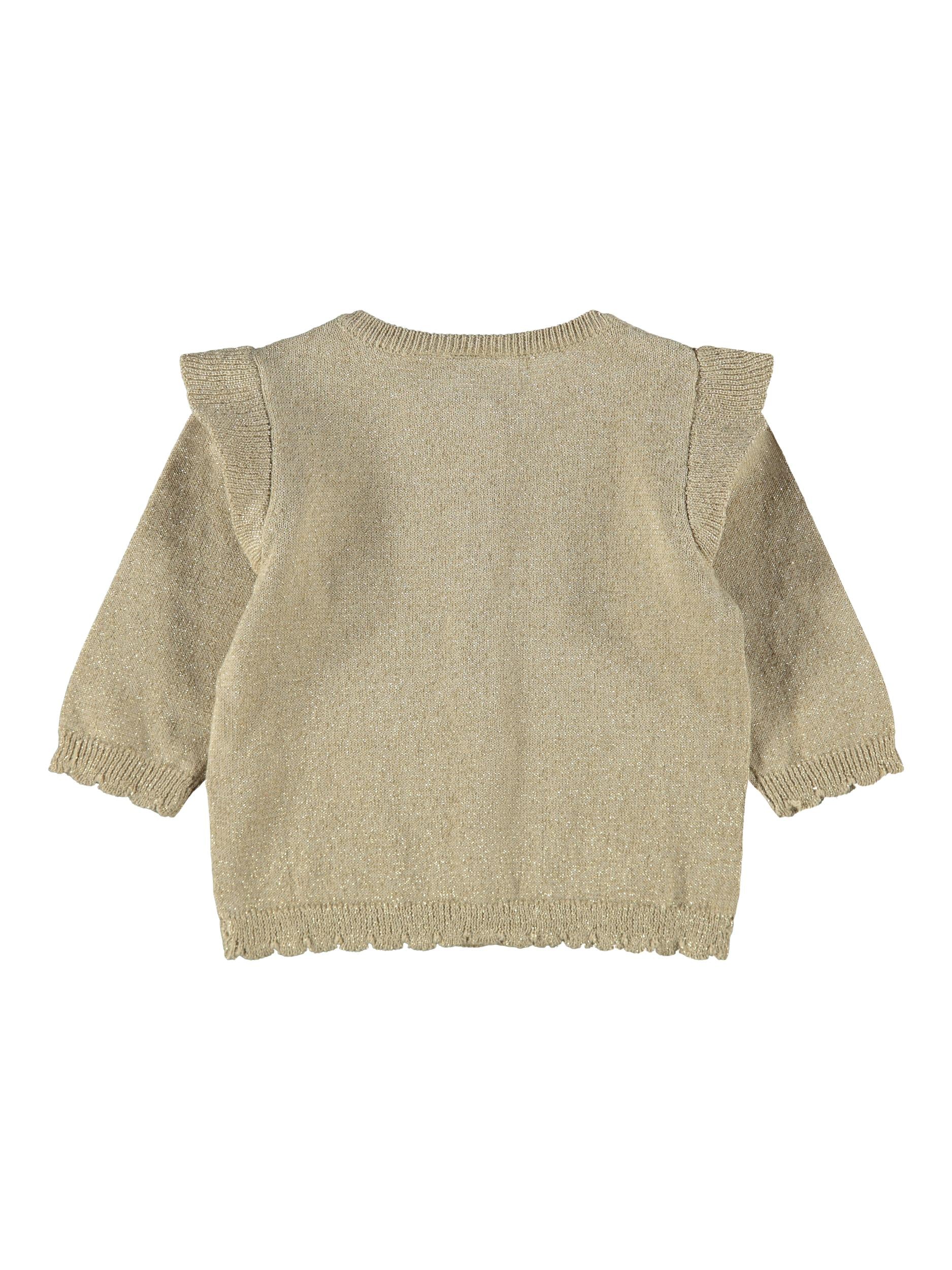 NAME IT Ramille Ls Knit Card White Pepper model front view