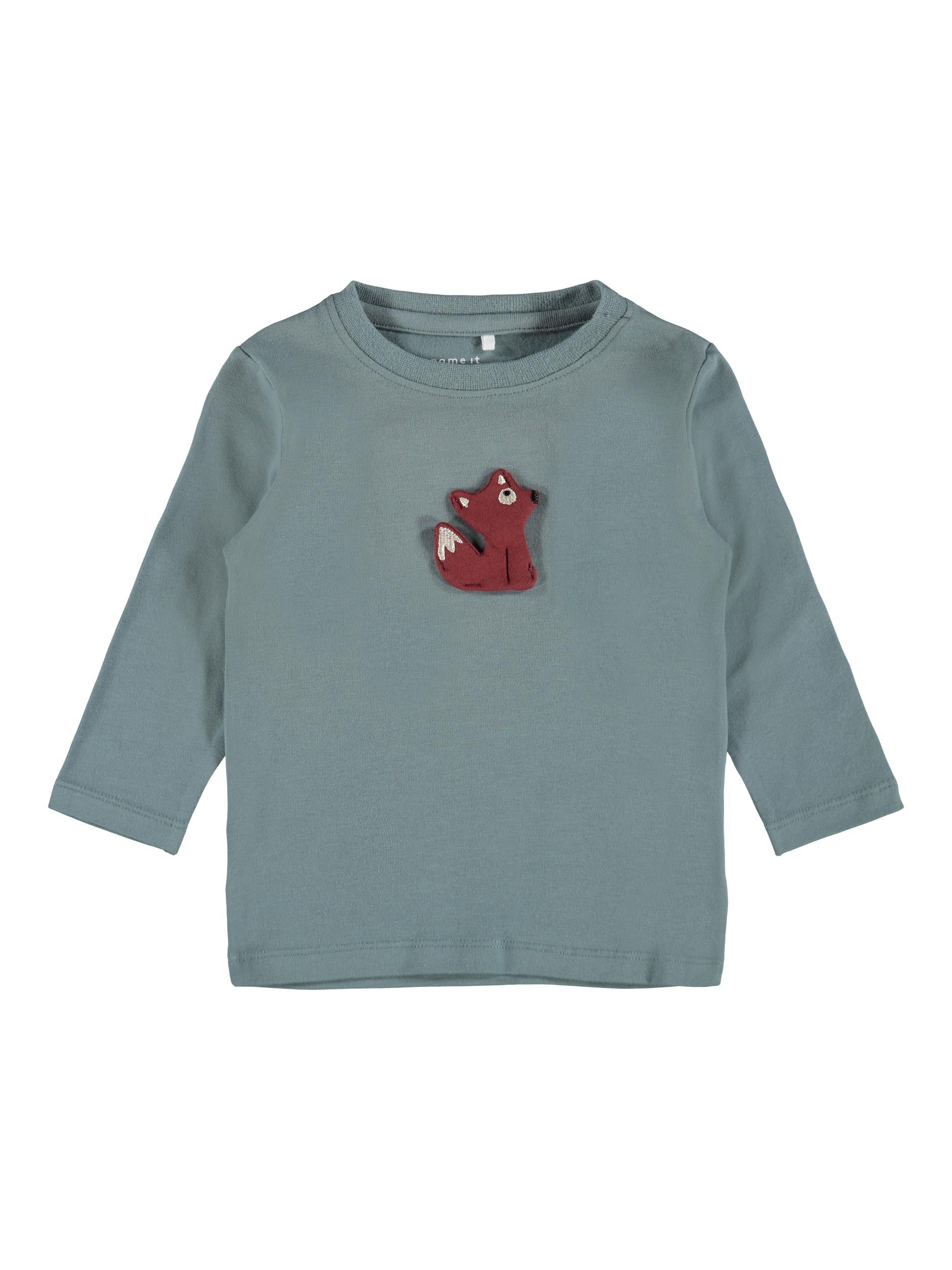 NAME IT Nicolai Long Sleeve Top Sage front view