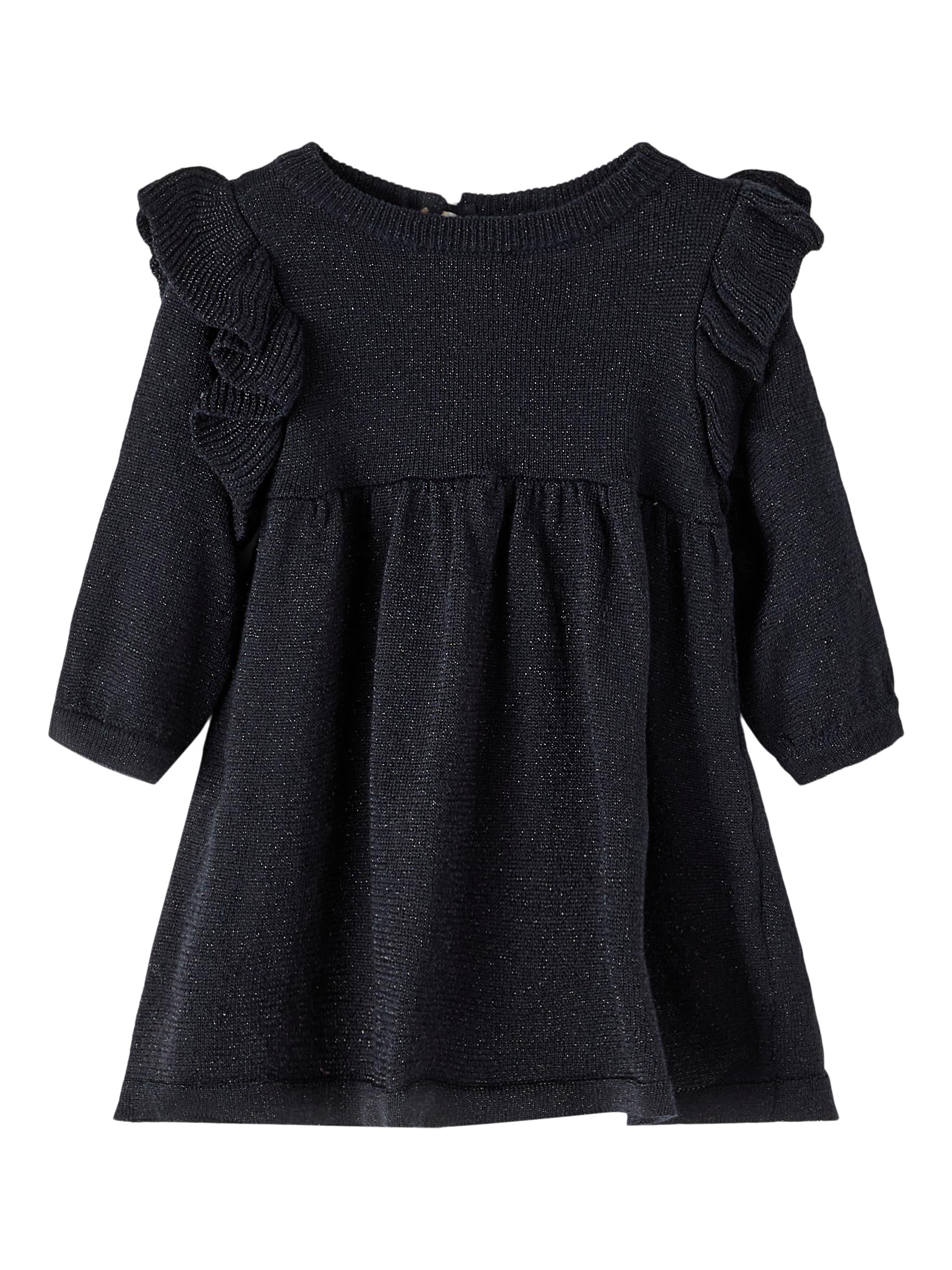 Girl's Dark Sapphire Rifrill Dress-Front View