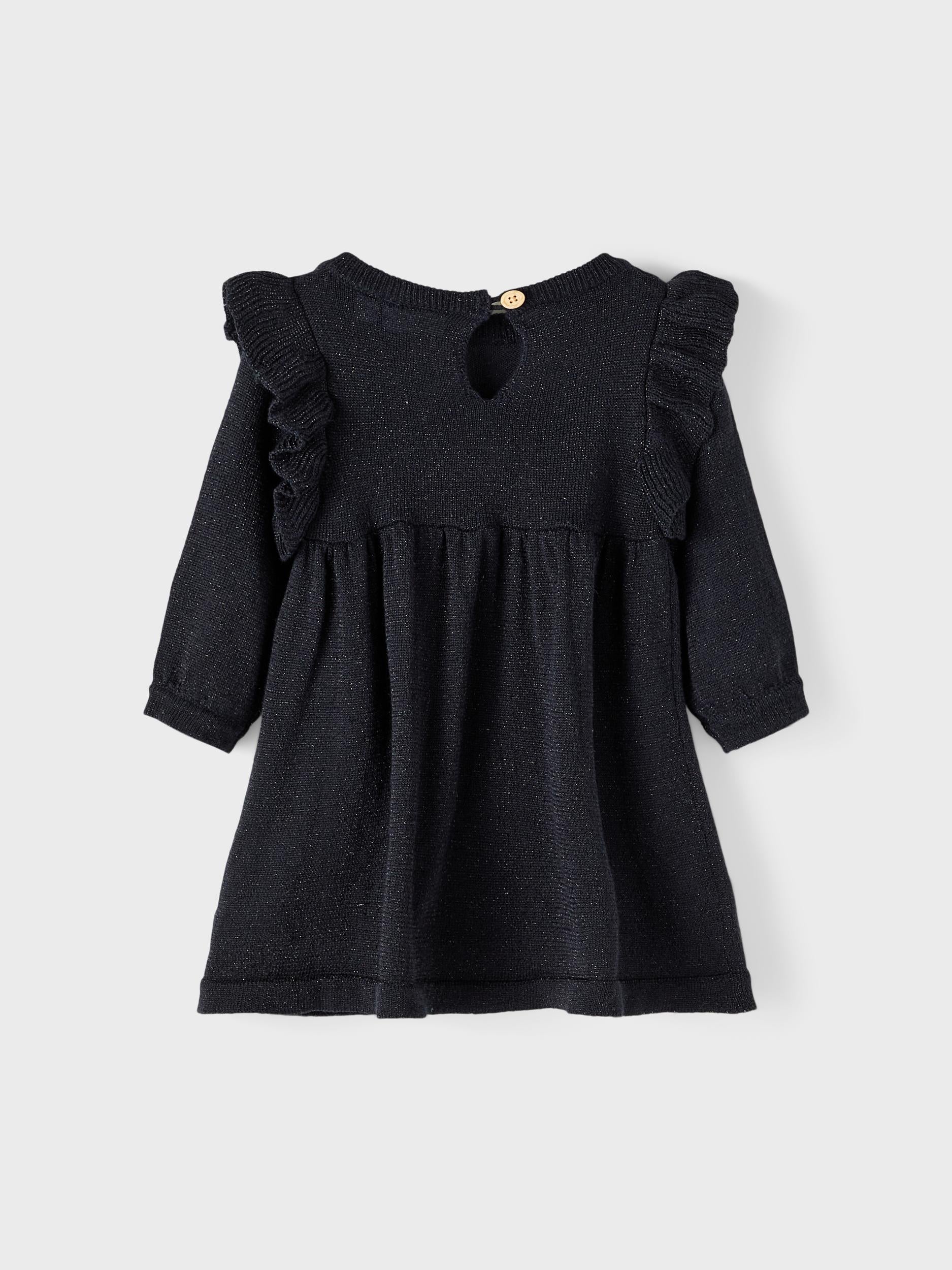 Girl's Dark Sapphire Rifrill Dress-Back View