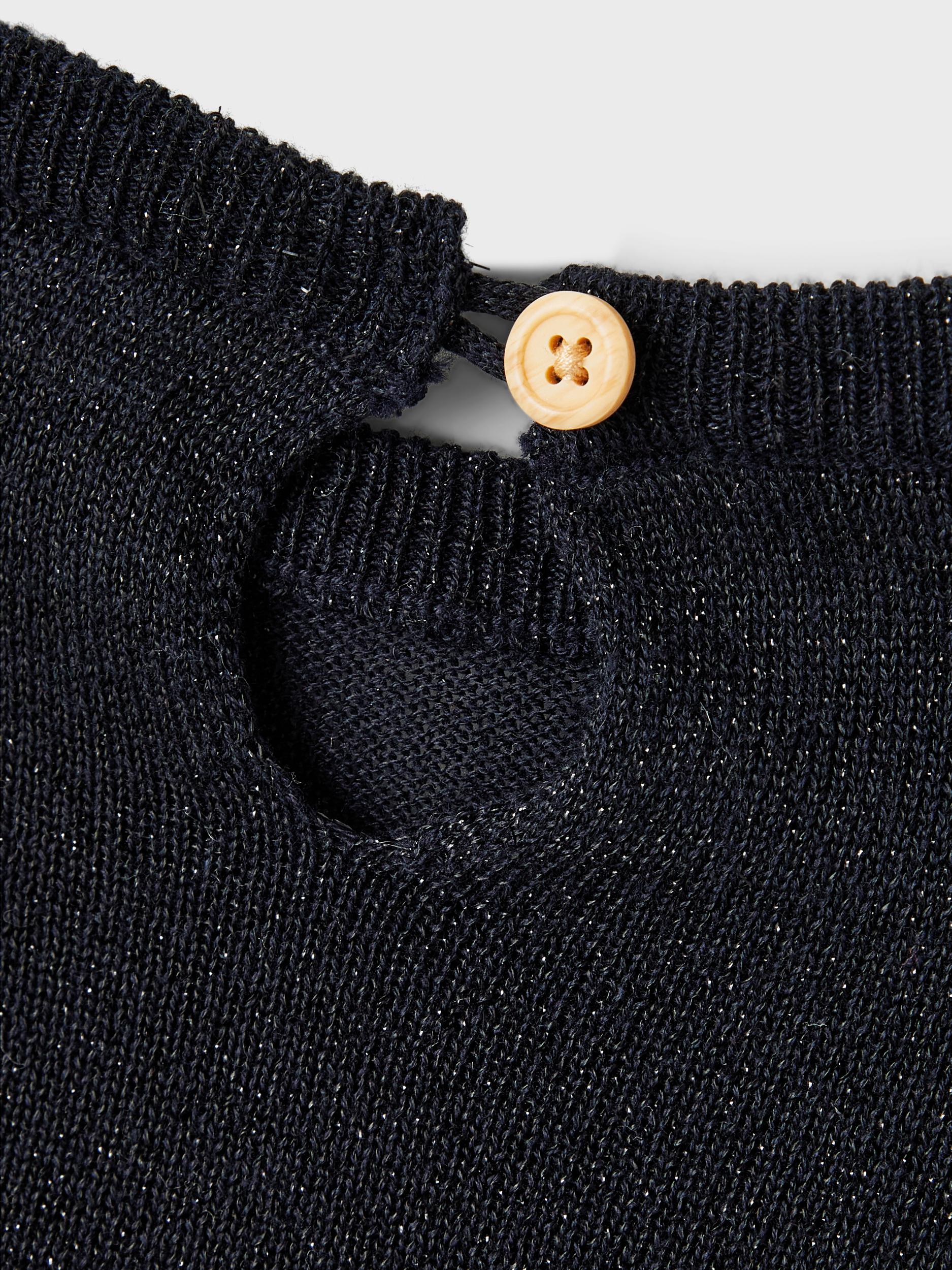 Girl's Dark Sapphire Rifrill Dress-Close Up View