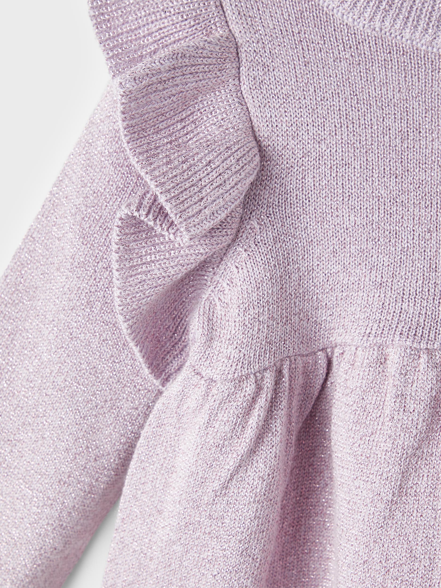 Girl's Orchid Petal Rifrill Dress-Close Up View