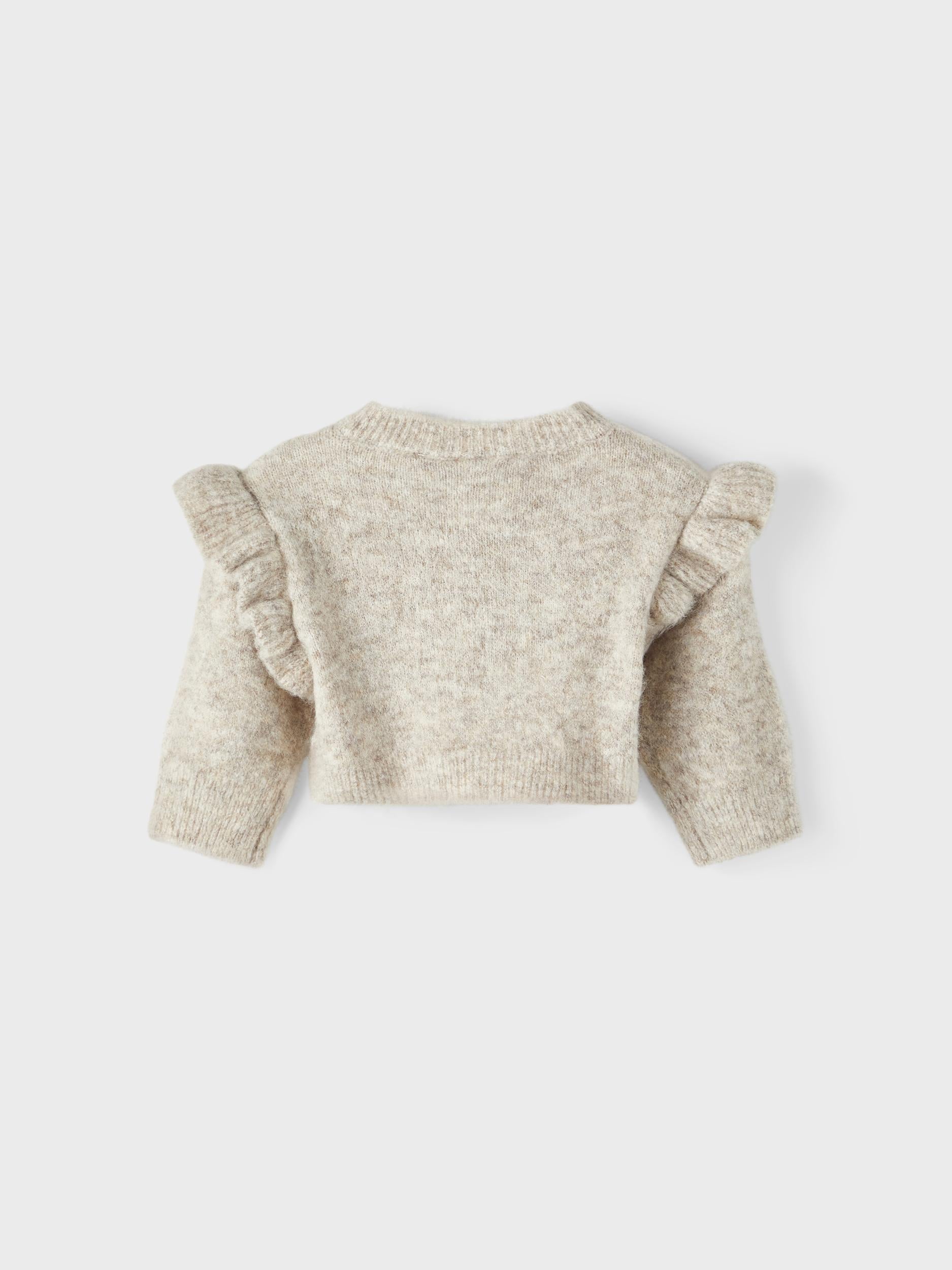 Girl's Peyote Melange Sifine Long Sleeve Knit Cardigan-Back View