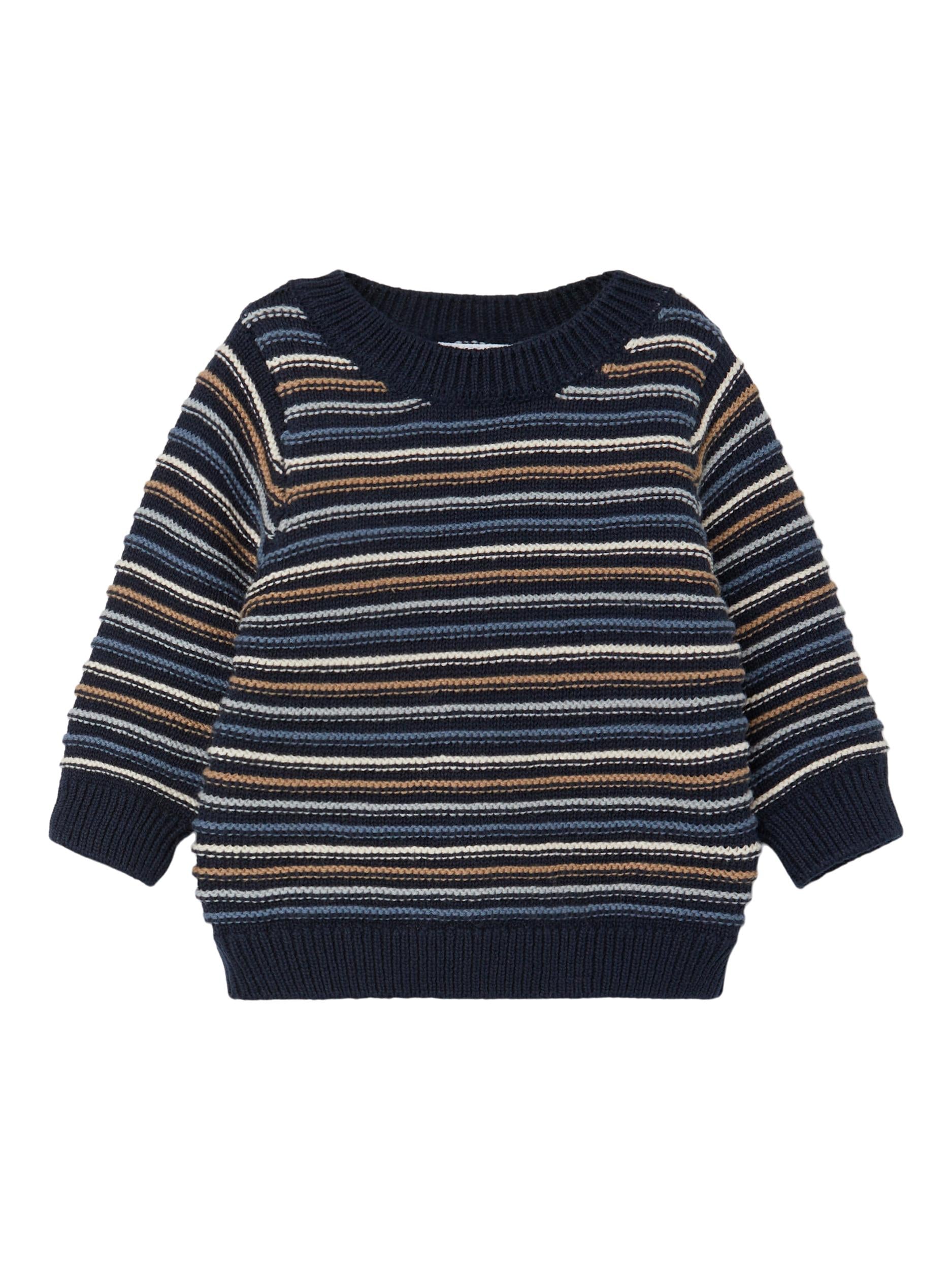 Boy's Dark Sapphire Silan Long Sleeve Knit-Front View