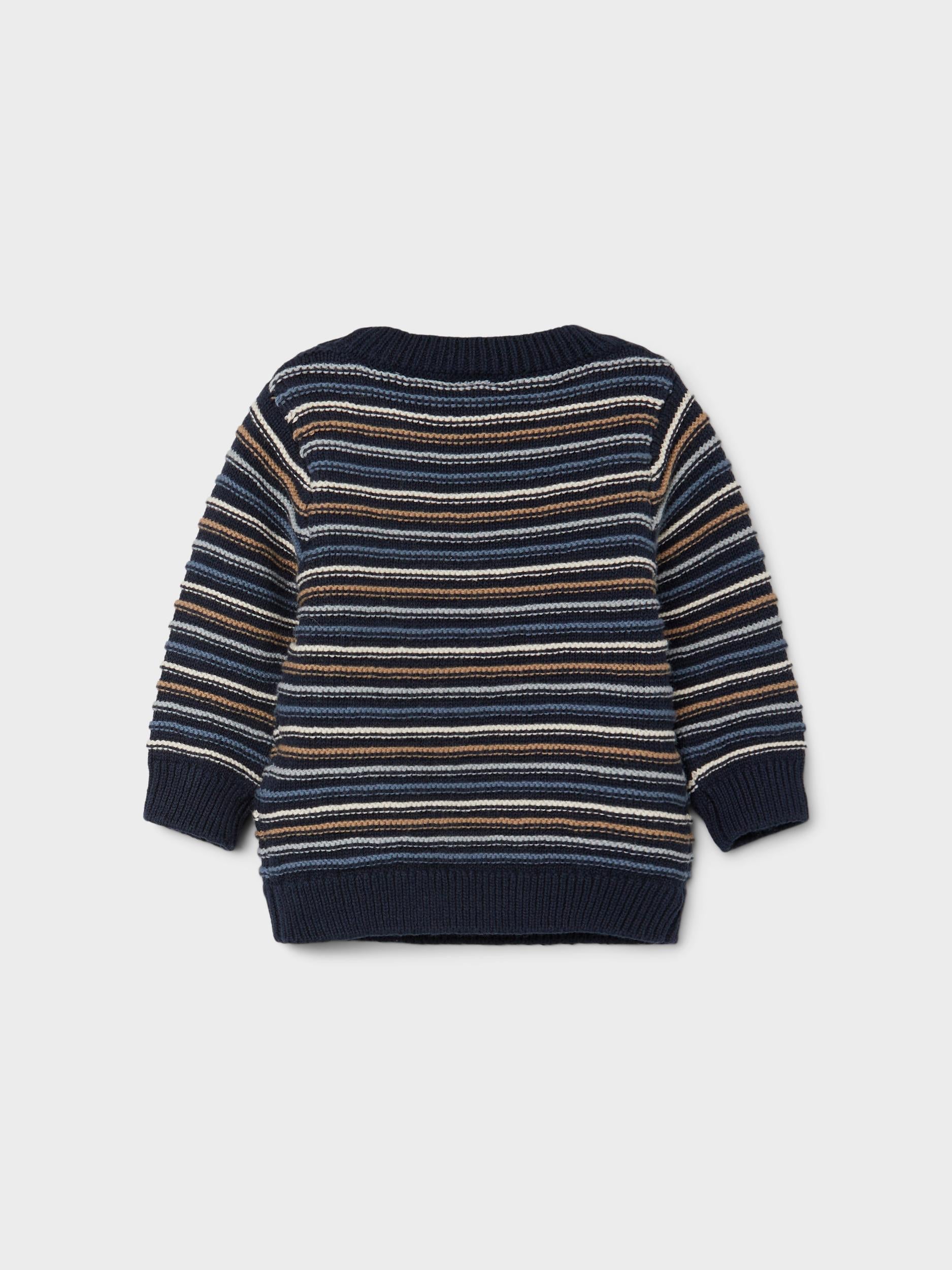 Boy's Dark Sapphire Silan Long Sleeve Knit-Back View