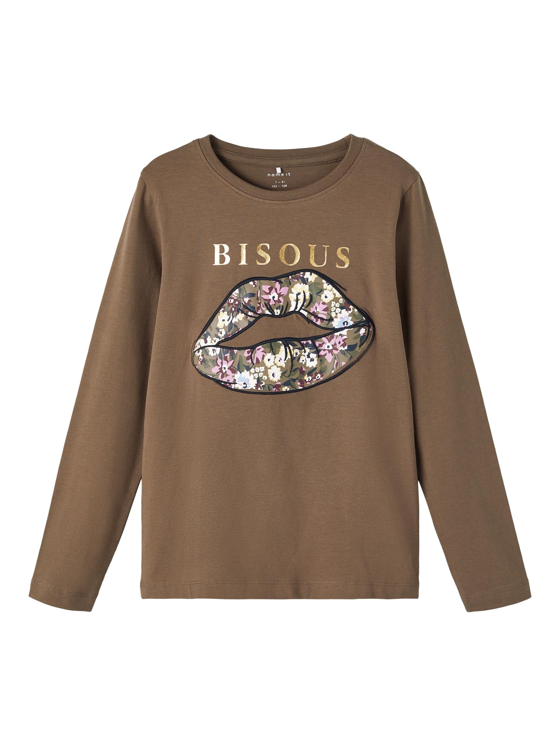 Girl's Nanora Long Sleeve Top/Morel-Front View
