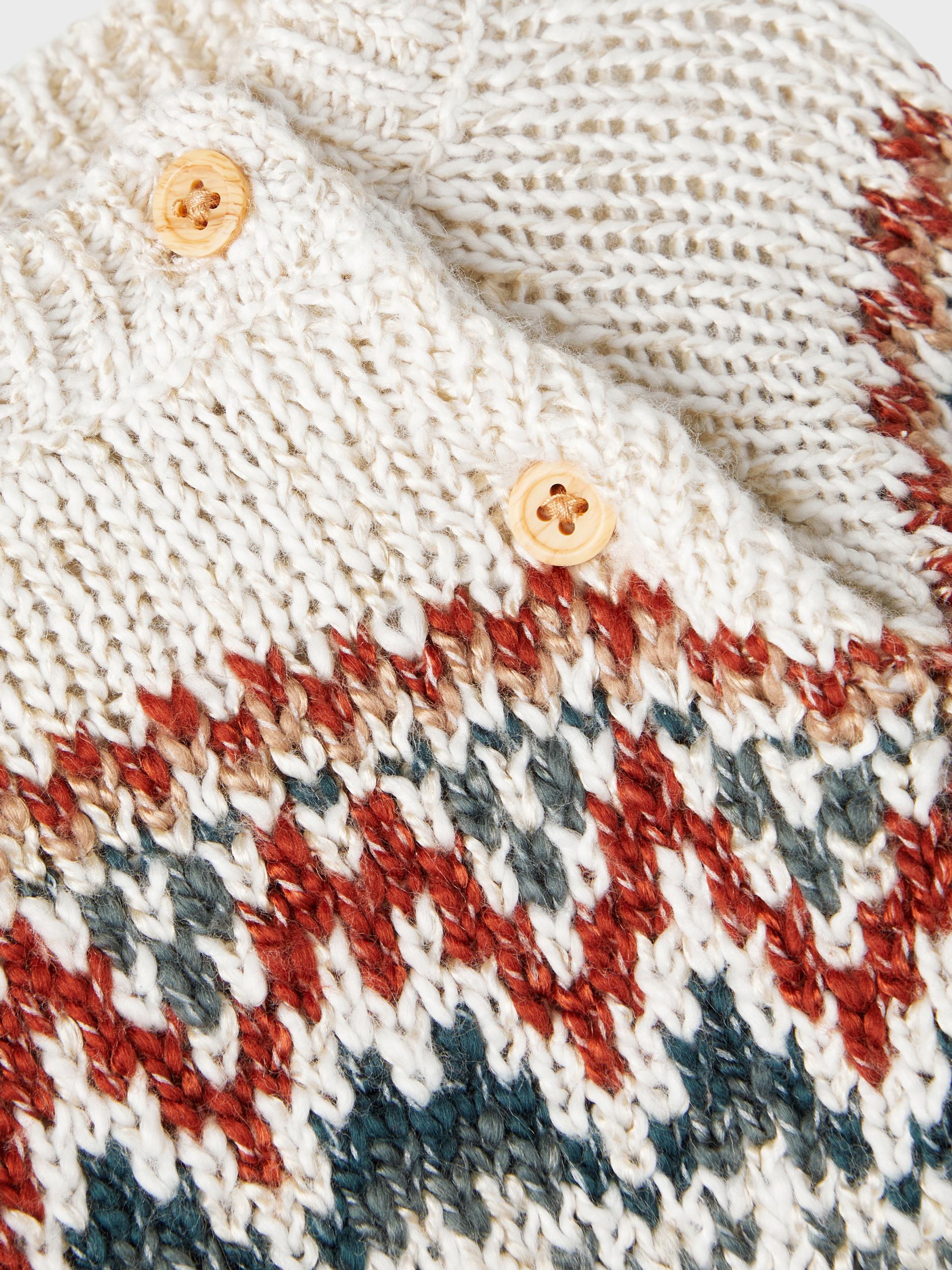 NAME IT NB Ripal Long Sleeve Knit peyote melange flat front view