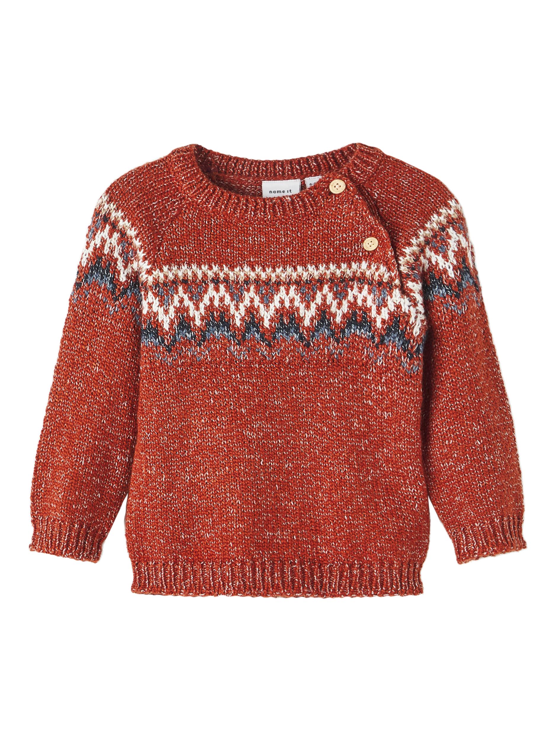 NAME IT NB Ripal Long Sleeve Knit Arabian Spice front view