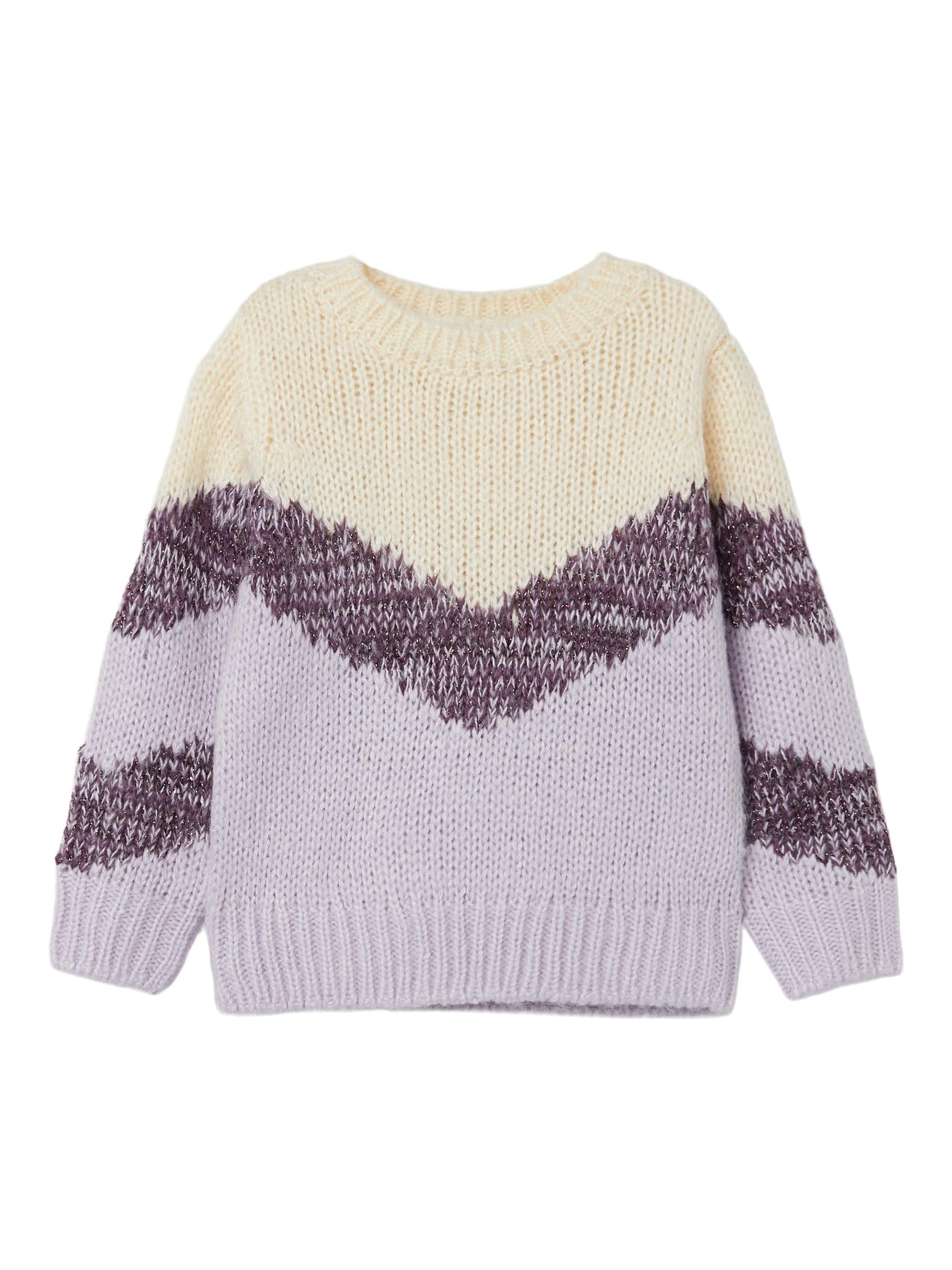 Girl's Orchid Petal Risol Long Sleeve Knit-Front View