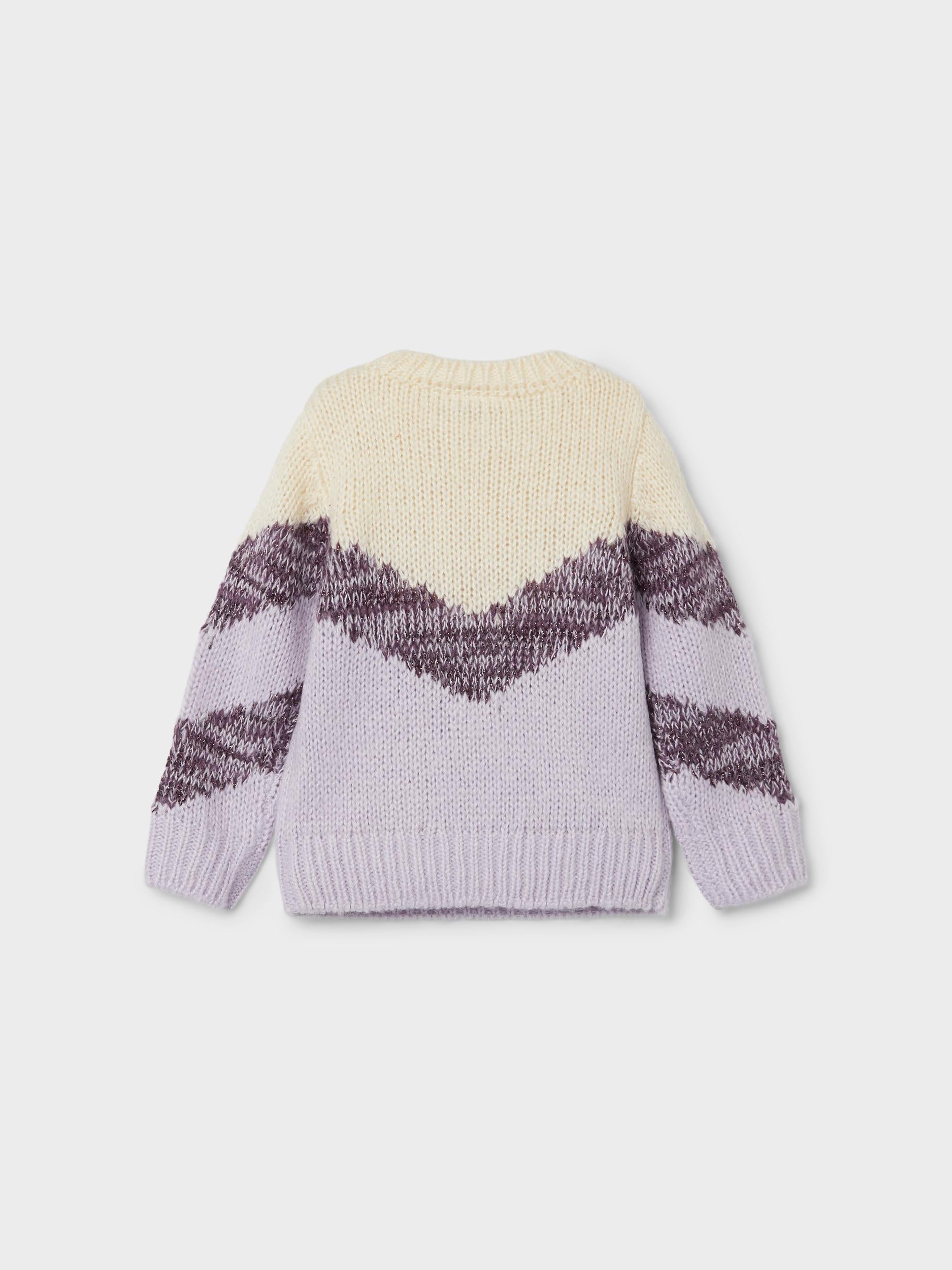 Girl's Orchid Petal Risol Long Sleeve Knit-Back View