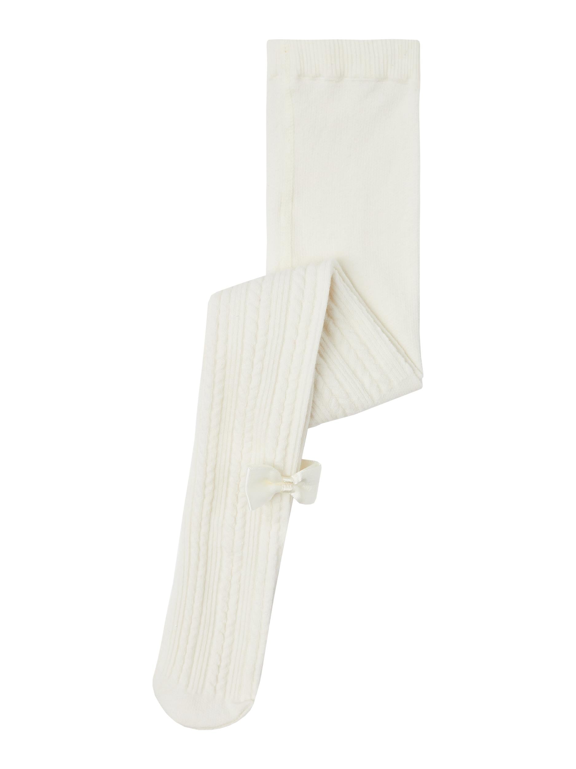 NAME IT Ralli Pantyhose White Alyssum model front view
