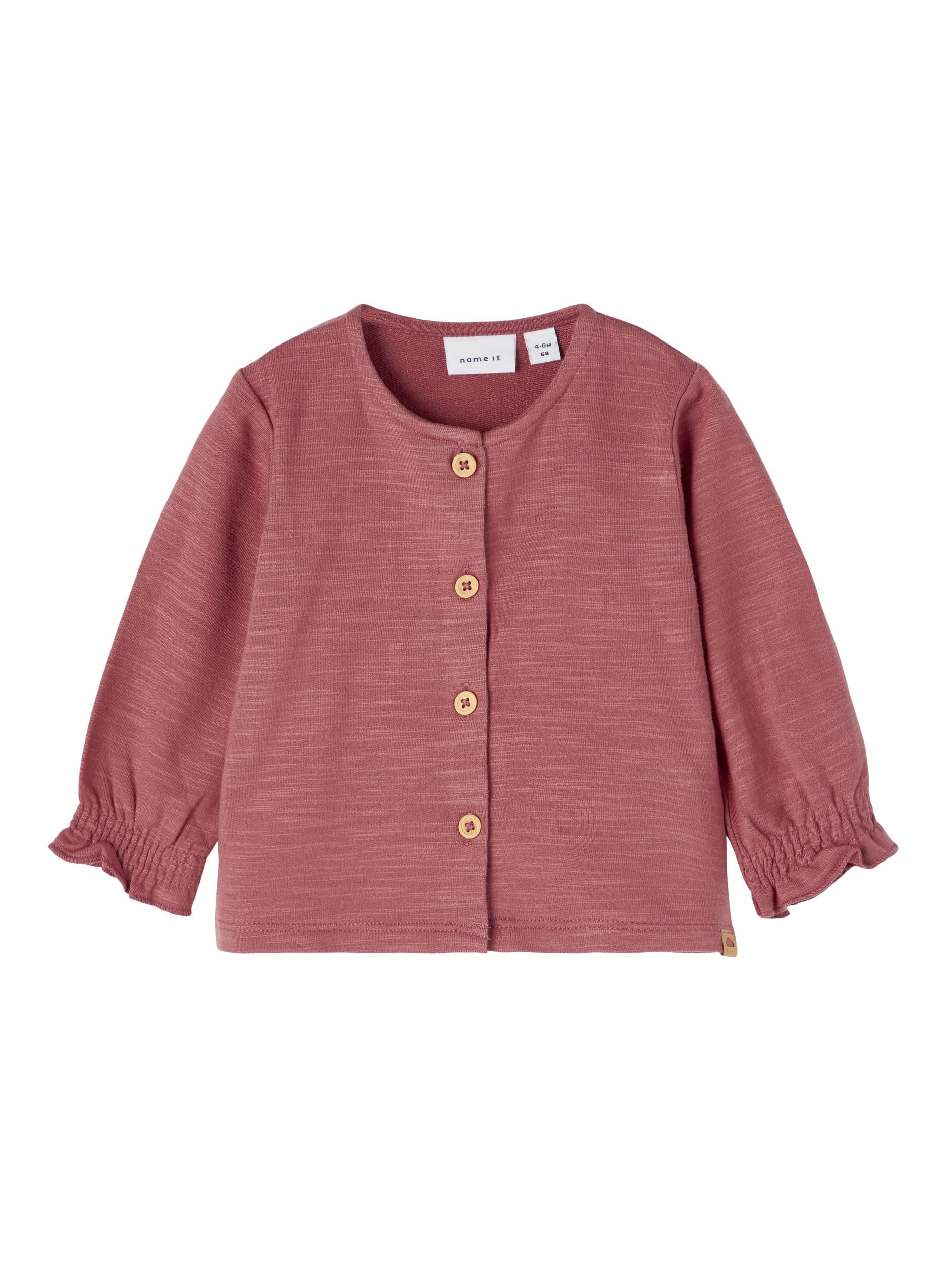 NAME IT Lene Kight Sweat Cardigan Rose front view