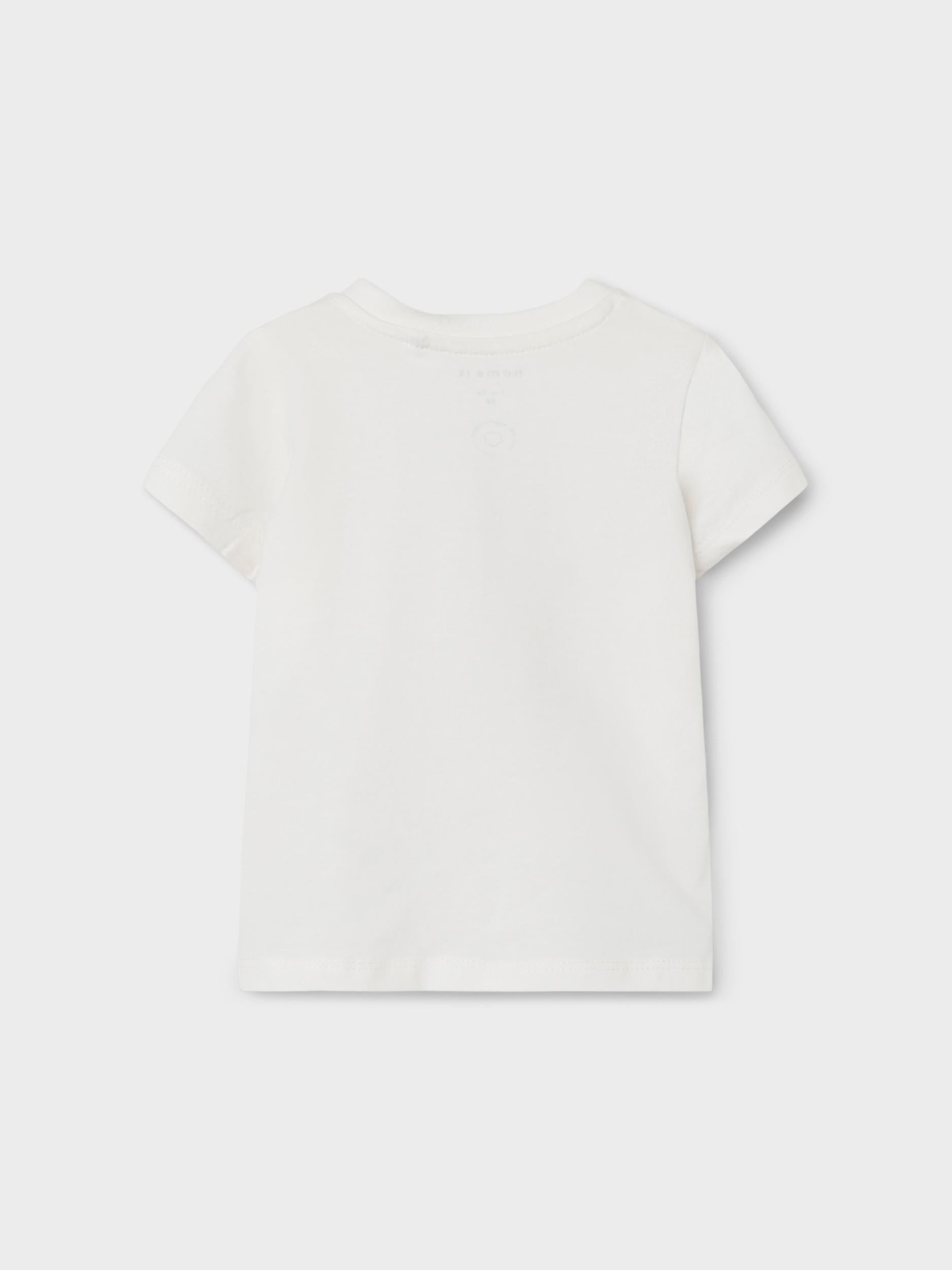 NAME IT Jalte Short Sleeve Top White Alyssum flat front view
