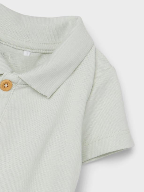 Jerry SS Polo Top - Frosted Mint Close Up