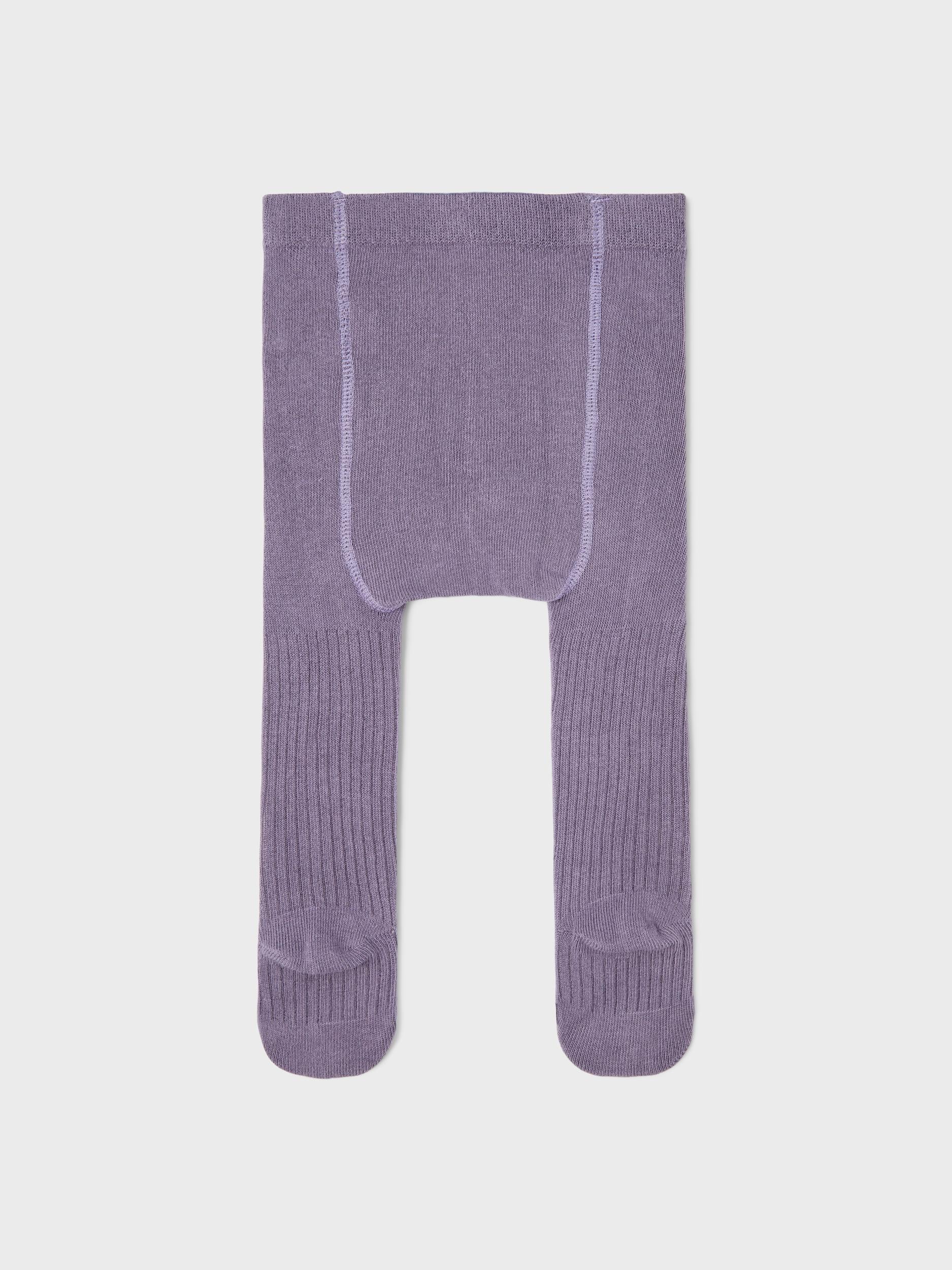 Girl's Purple Sage Nobba Pantyhose-Full View