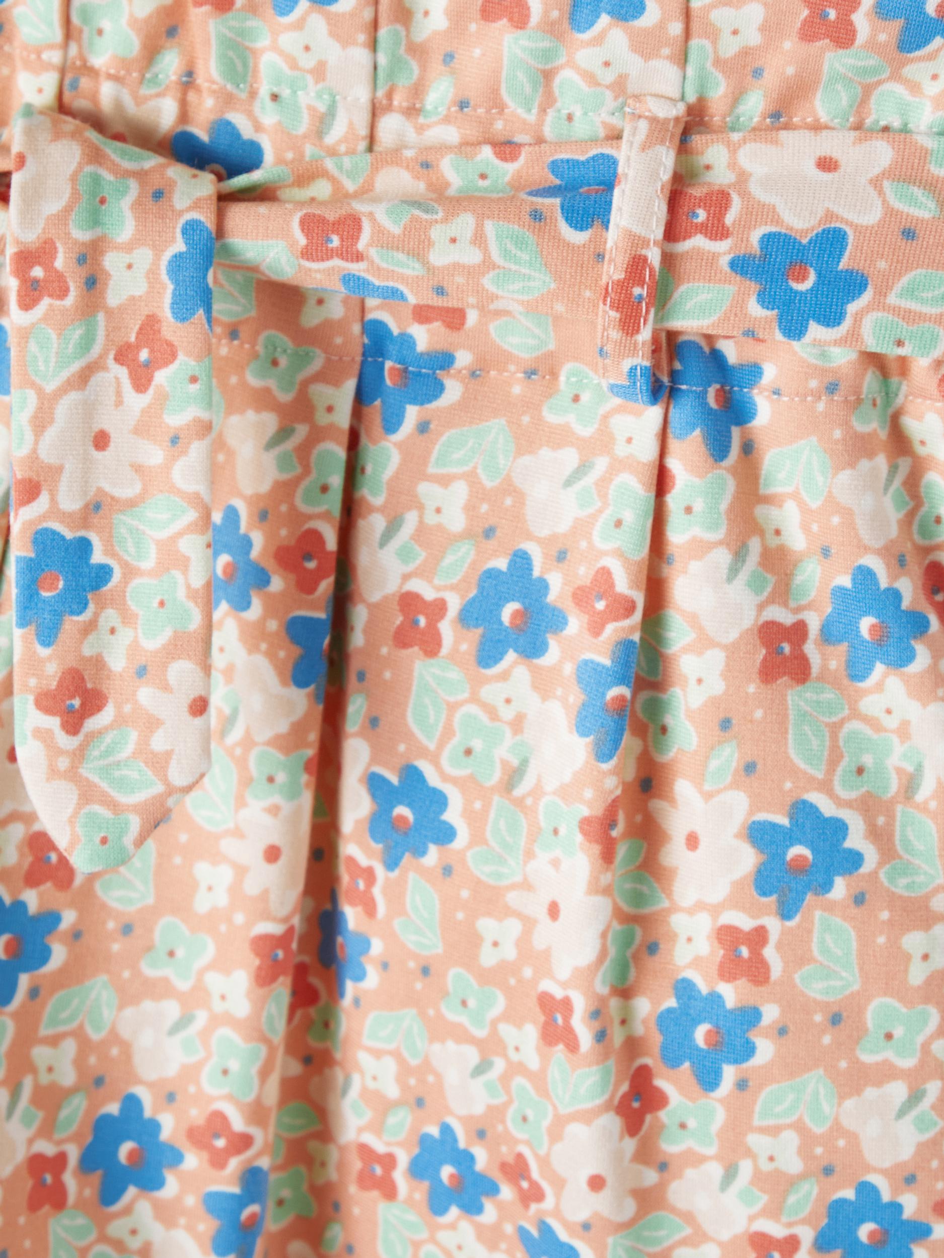 Girl's Peach Felulle Shorts-Close Up View