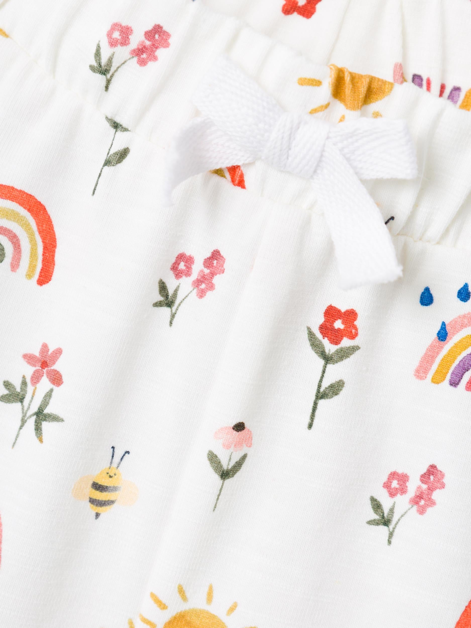 Girl's White Hania Pant-Close Up View