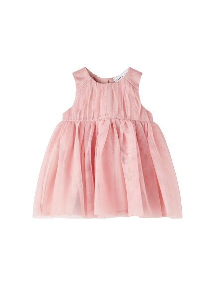 NAME IT Newborn Hisson Spencer Dress Rose Tan front view