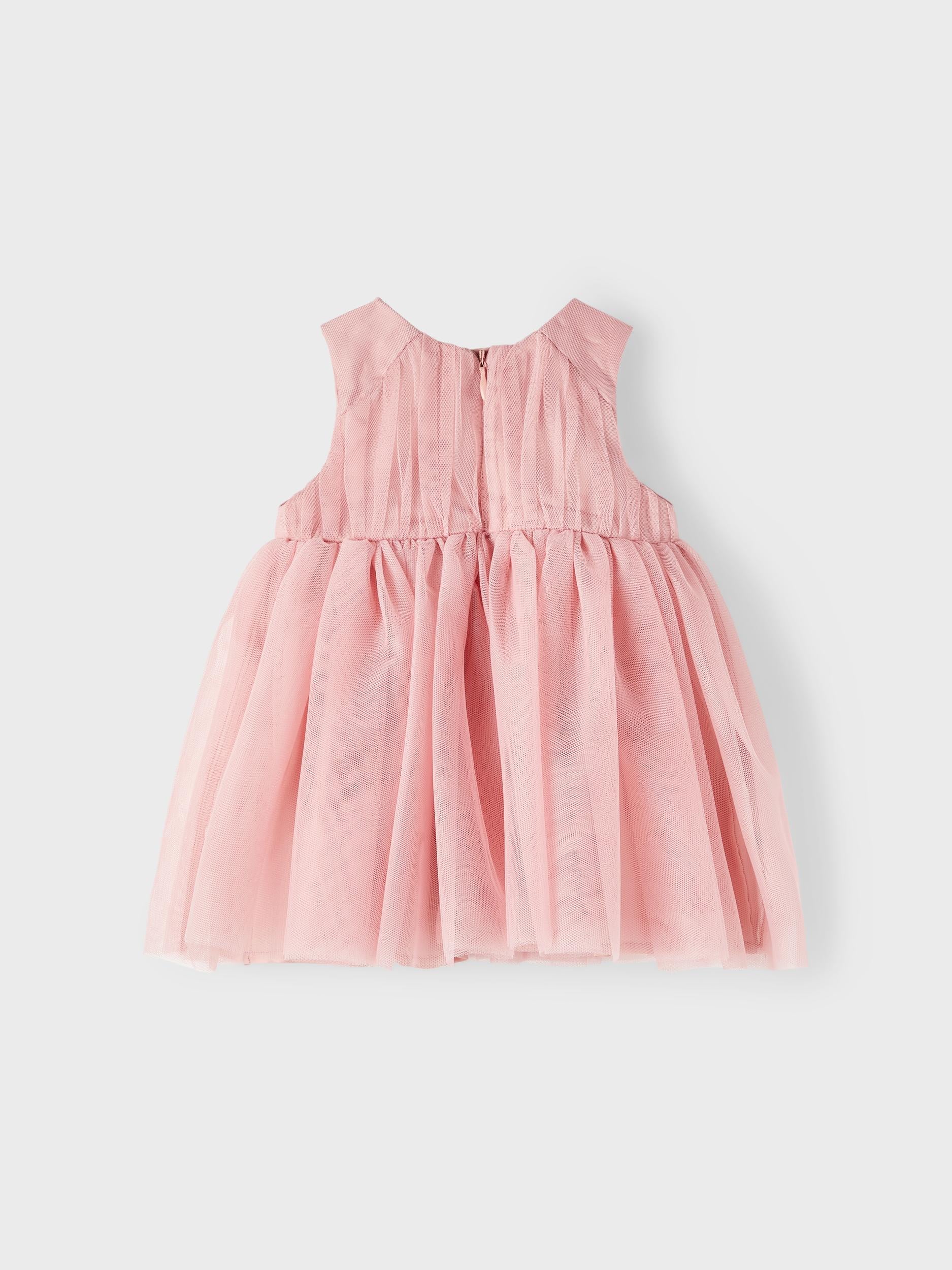 NAME IT Newborn Hisson Spencer Dress Rose Tan model front view