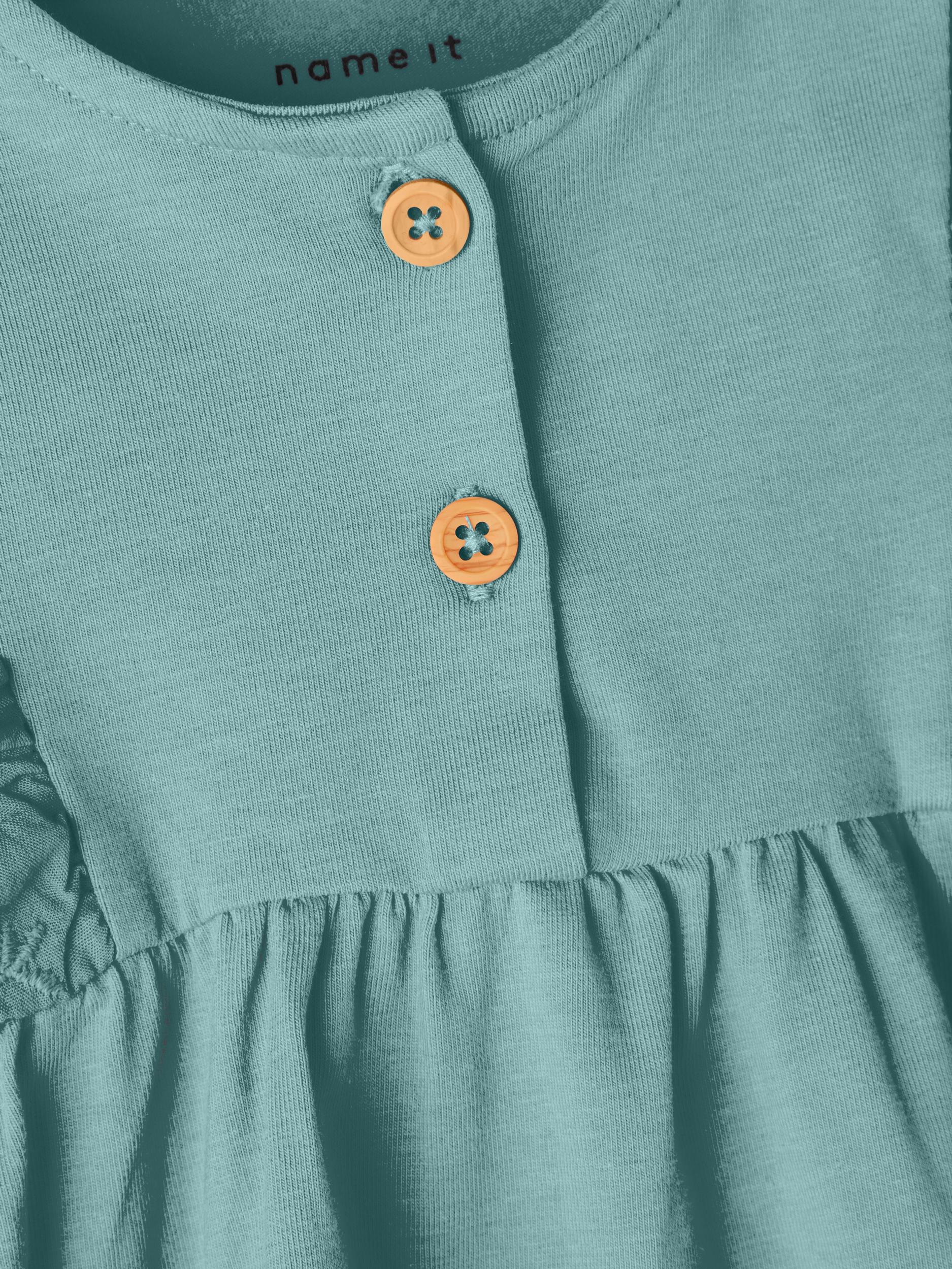 Henriette Short Sleeve Dress - Aquifer Close Up