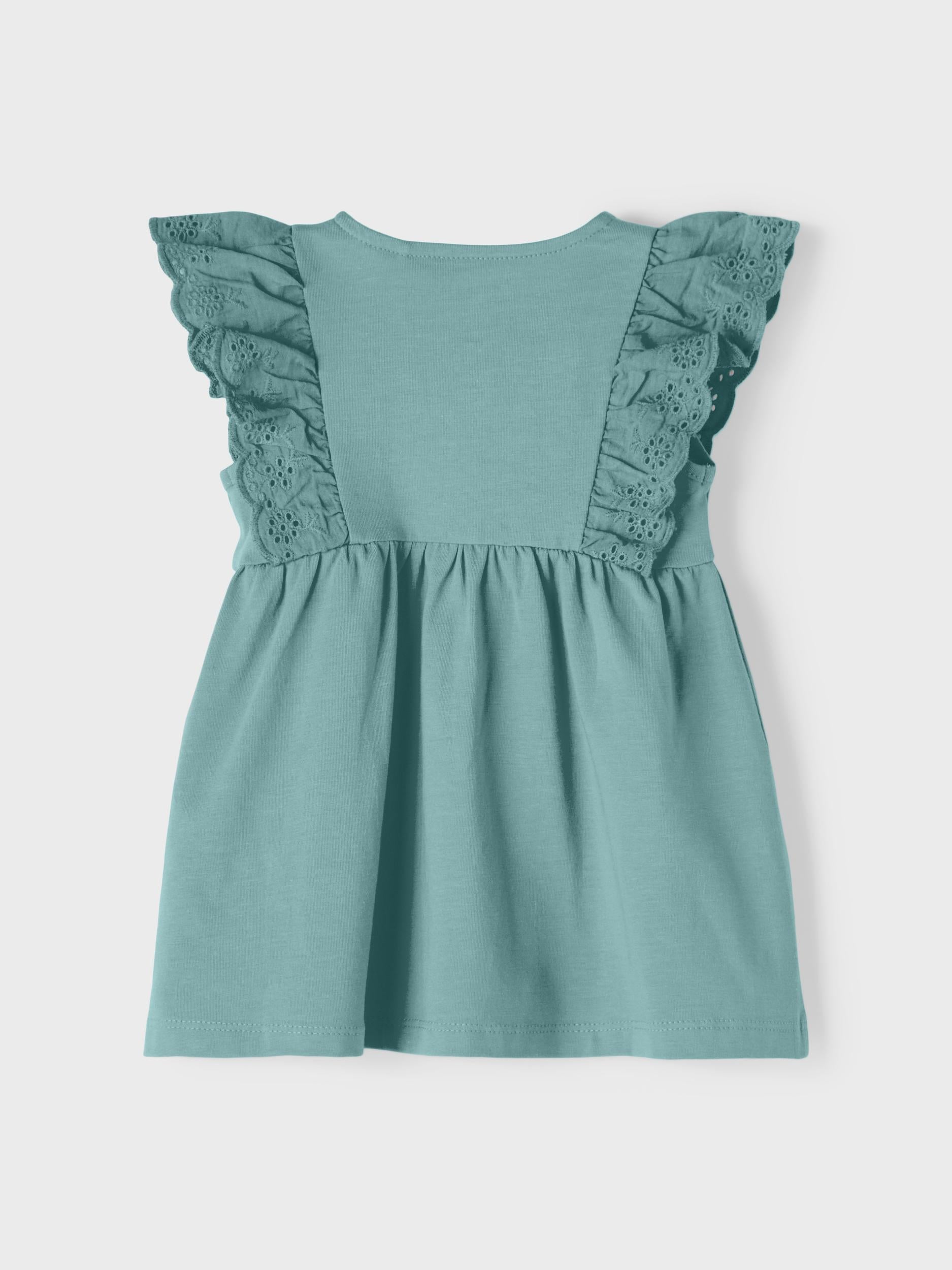Henriette Short Sleeve Dress - Aquifer Rear View