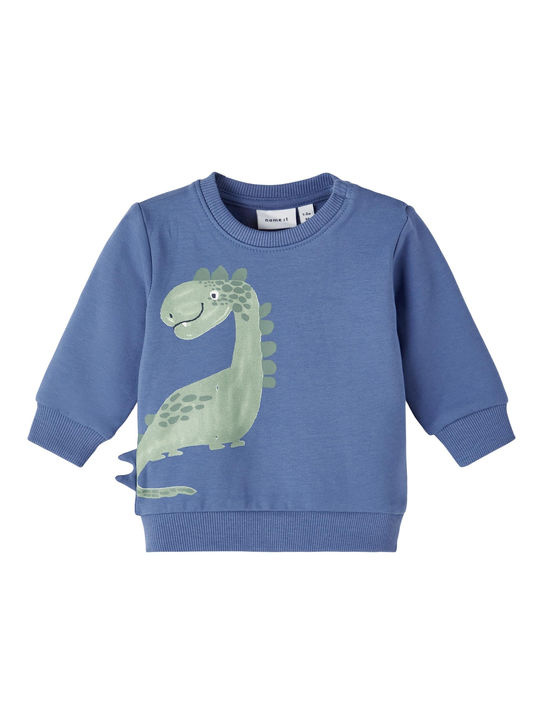 Boy's Blue Tas Long Sleeve Sweat Top-Front View