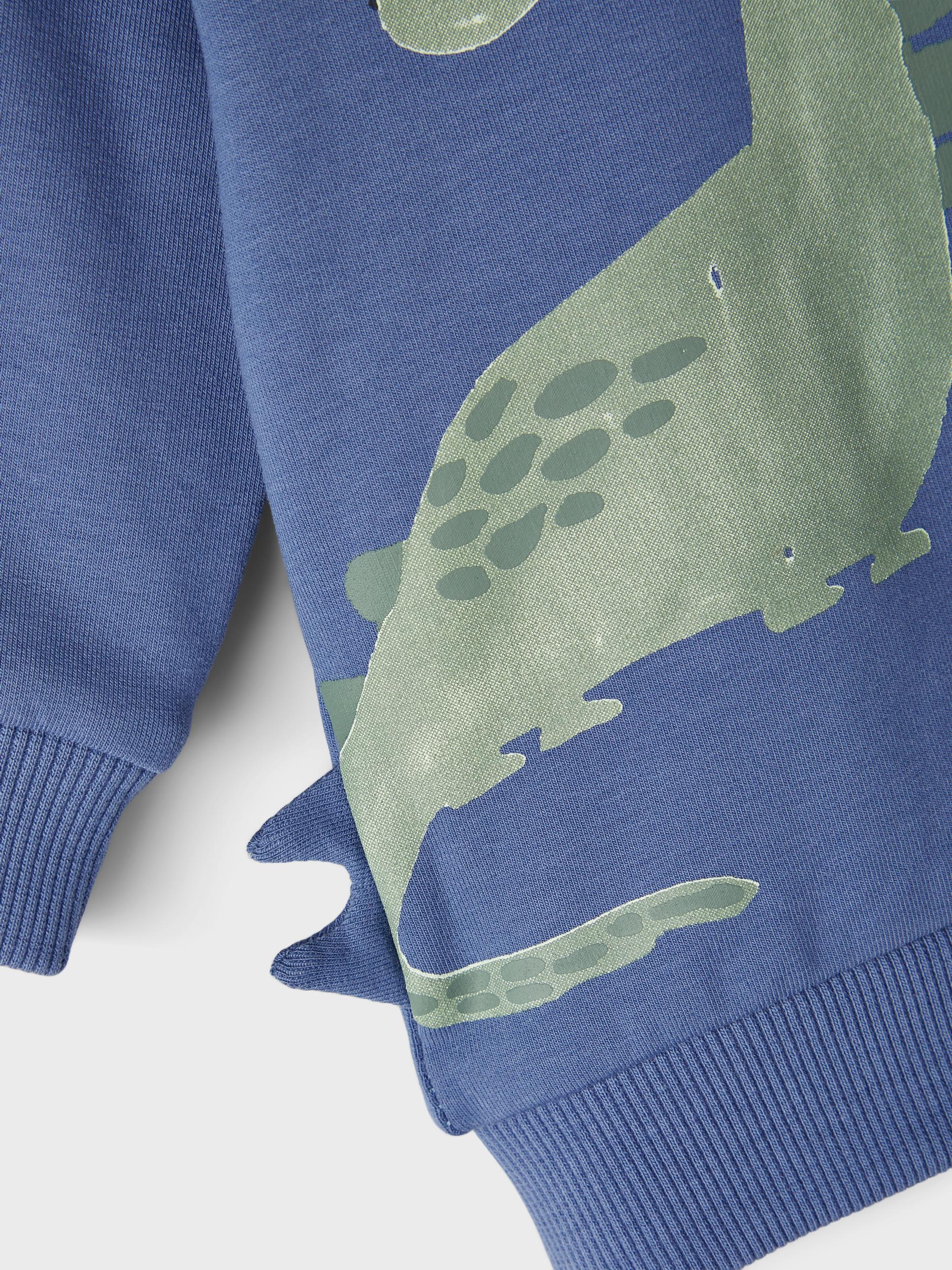 Boy's Blue Tas Long Sleeve Sweat Top-Close Up View