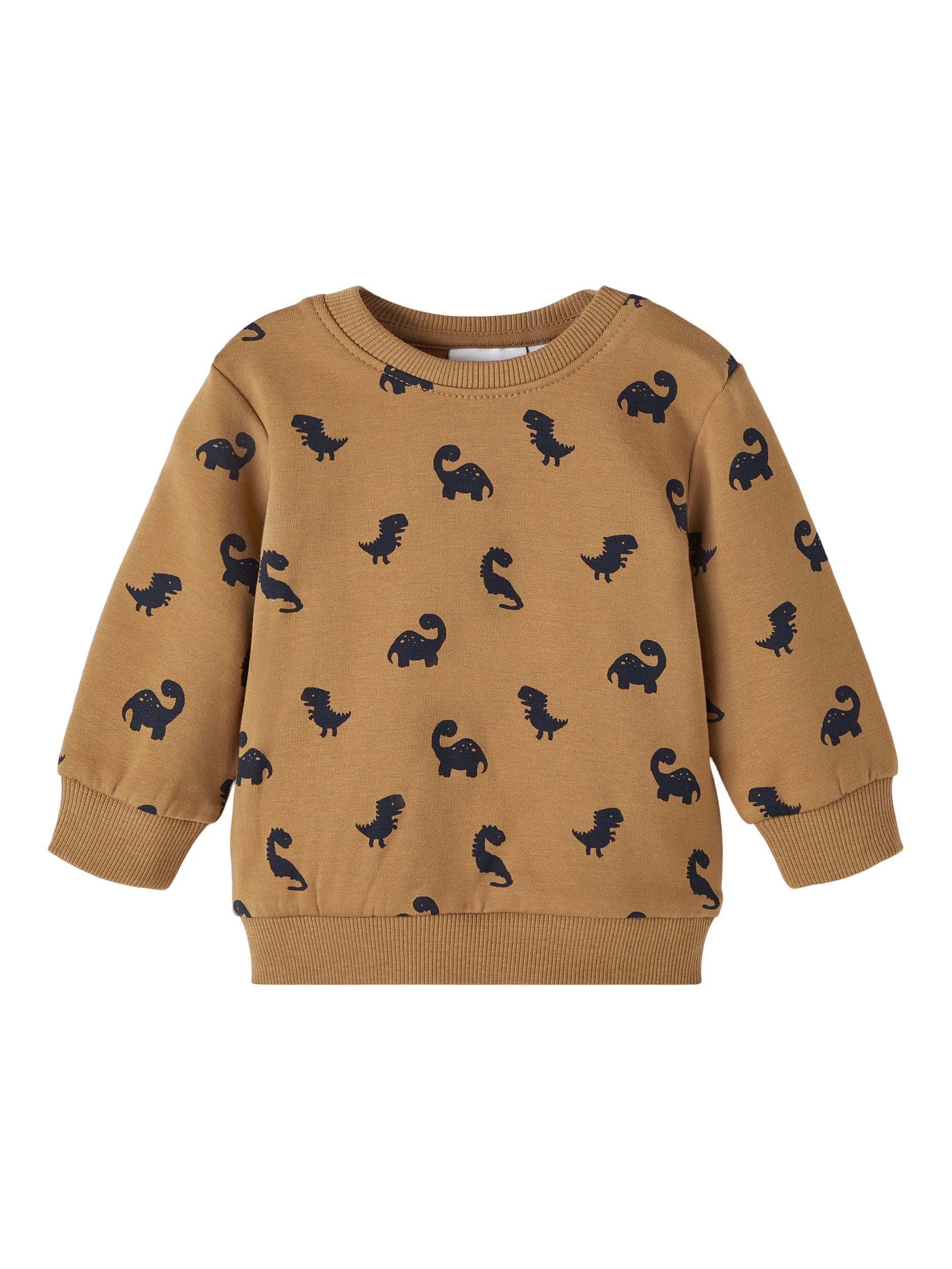 NAME IT Tas Long Sleeve Sweat Top Toasted Coconut model front view