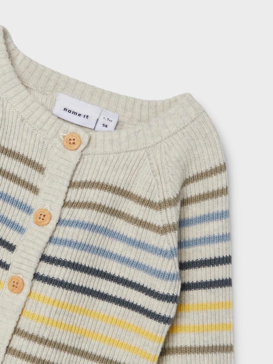 Boy's Peyote Melange Hopas Long Sleeve Knit Cardigan-Close Up View