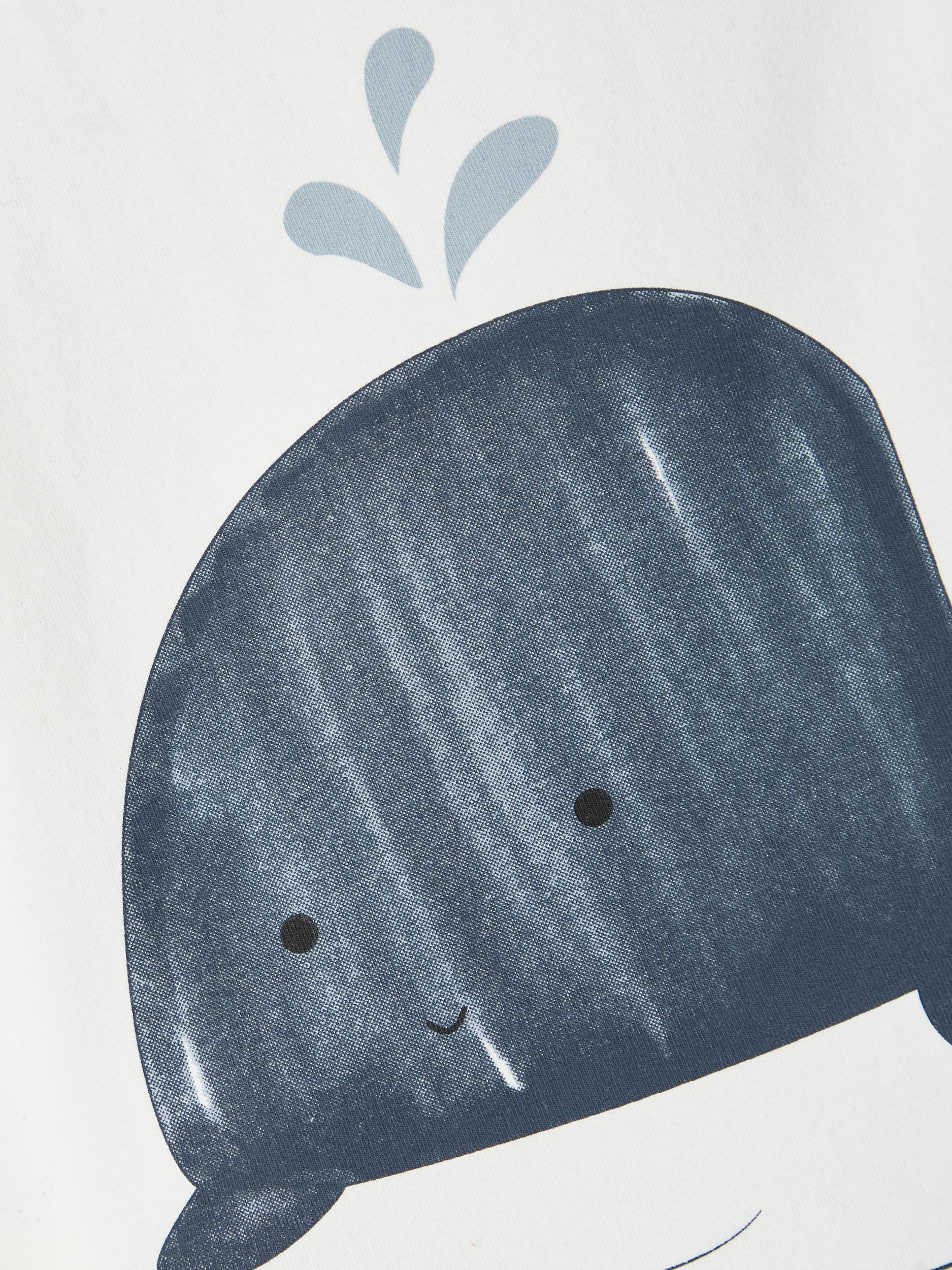 Boy's White Hude Short Sleeve Top-Close Up View