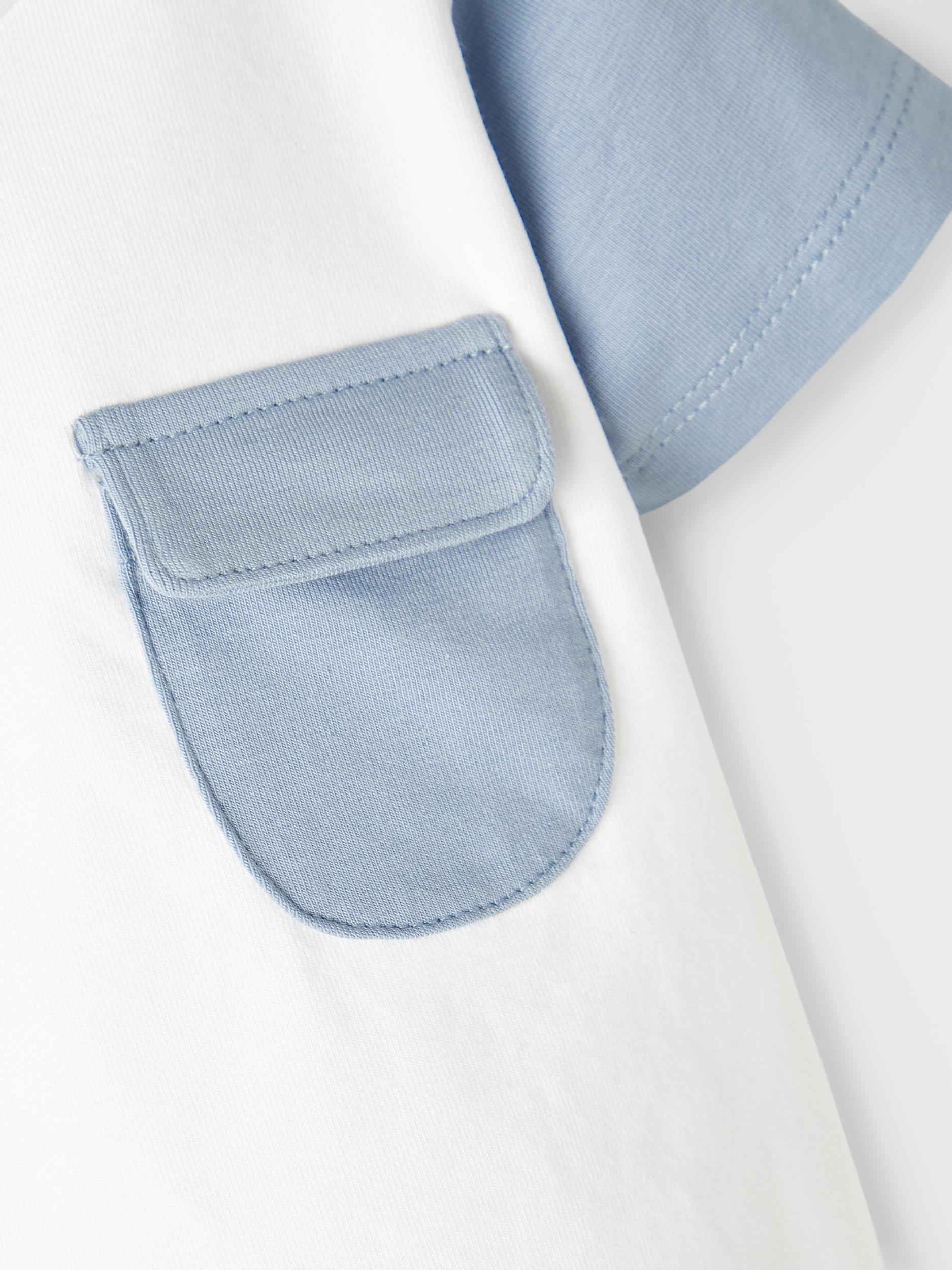 Boy's White Hon Short Sleeve Top-Close Up View