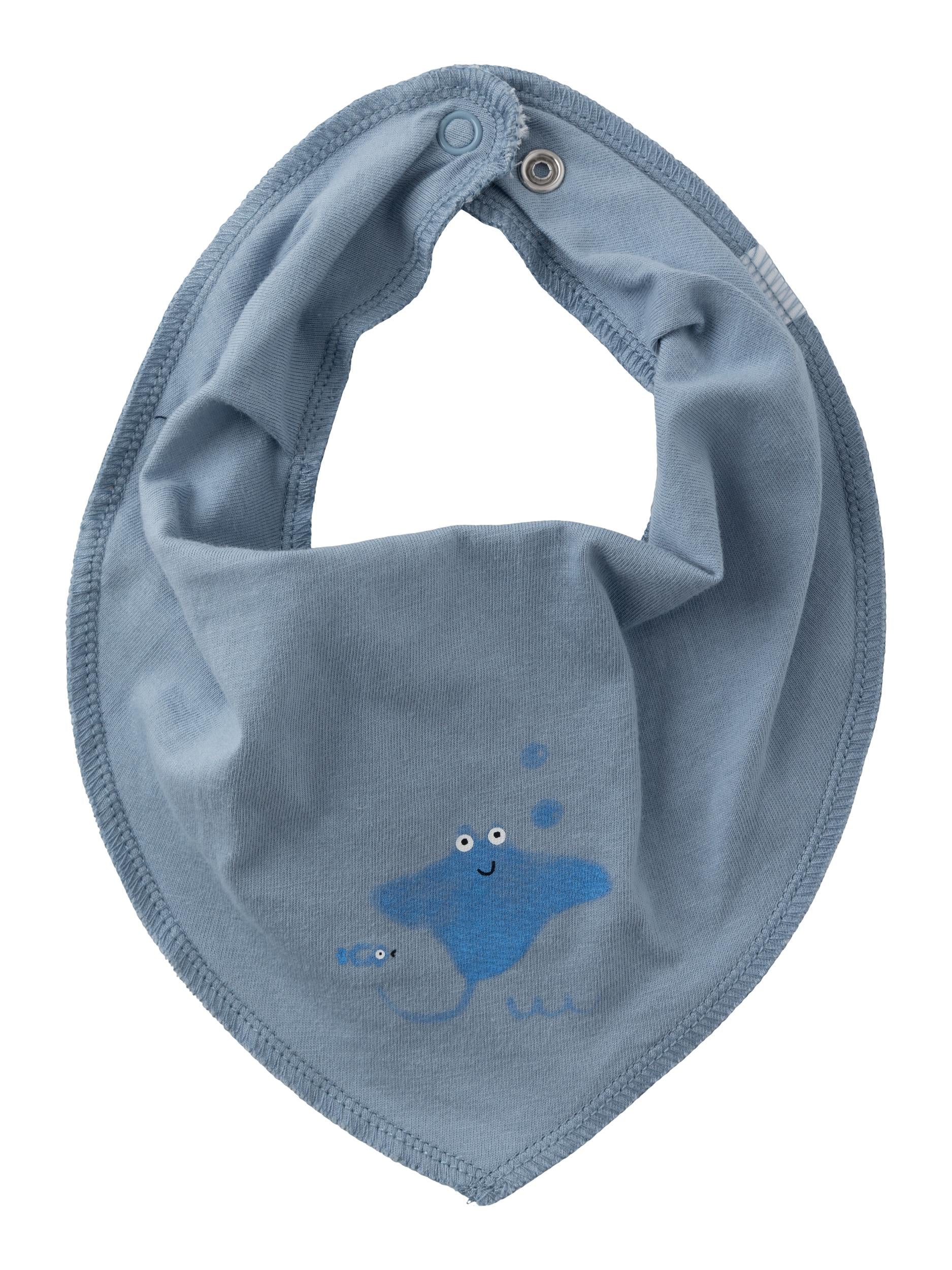 Boy's Blue Yacobharim Jersey Scarf Bib-Front View