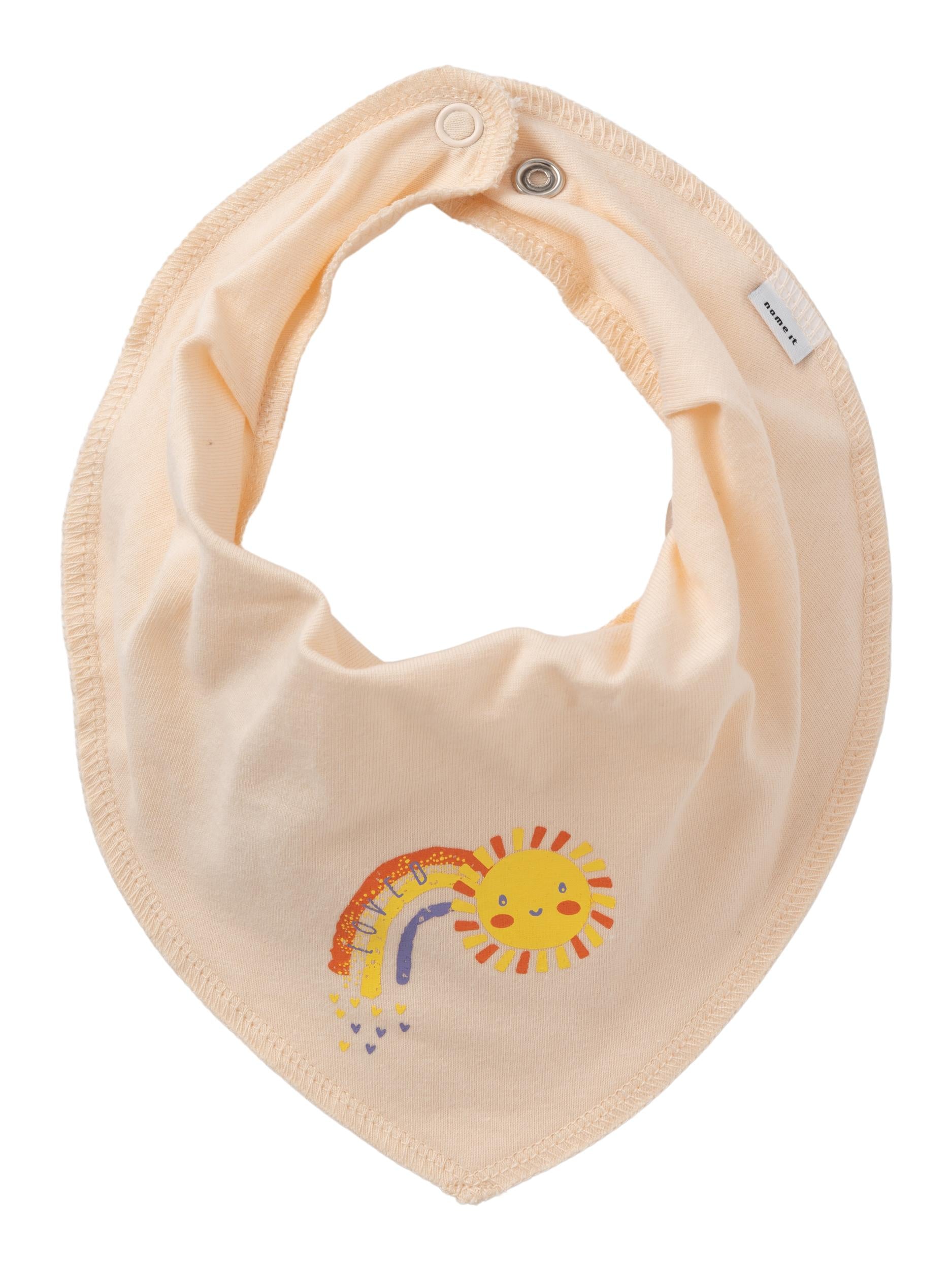 NAME IT Yvalinahussie Jersey Scarf Bib Créme De Pêche model front view