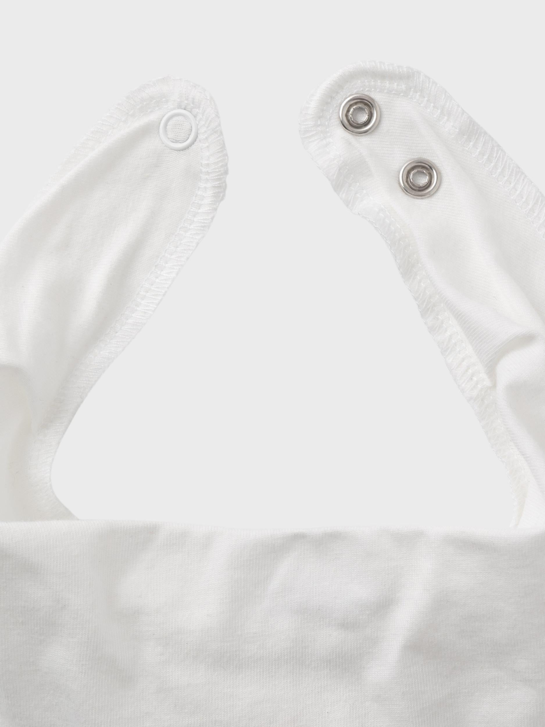 Girl's White Yvalinahussie Jersey Scarf Bib-Fastening View
