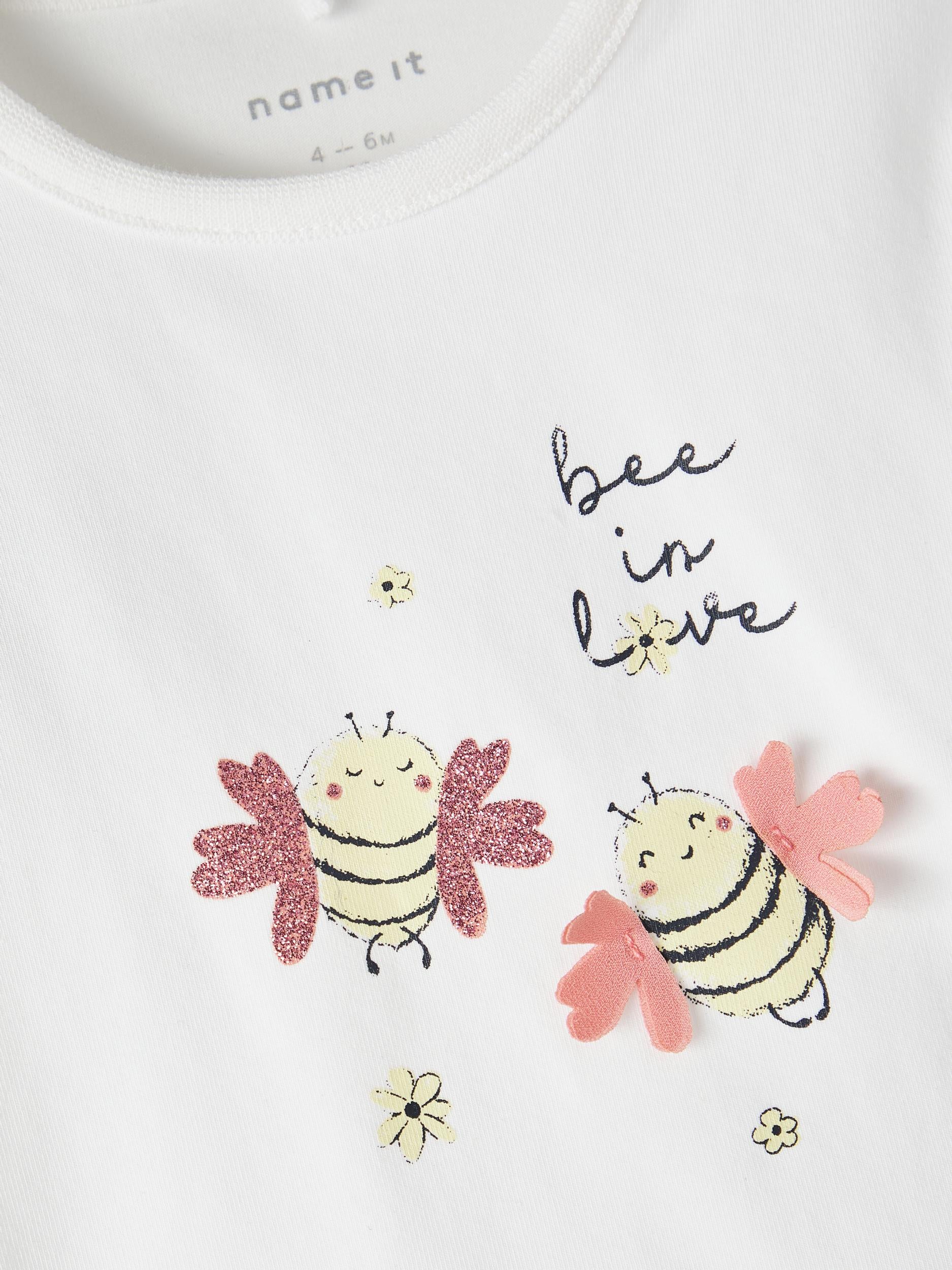 NAME IT Halia Short Sleeve Top Bright White back view