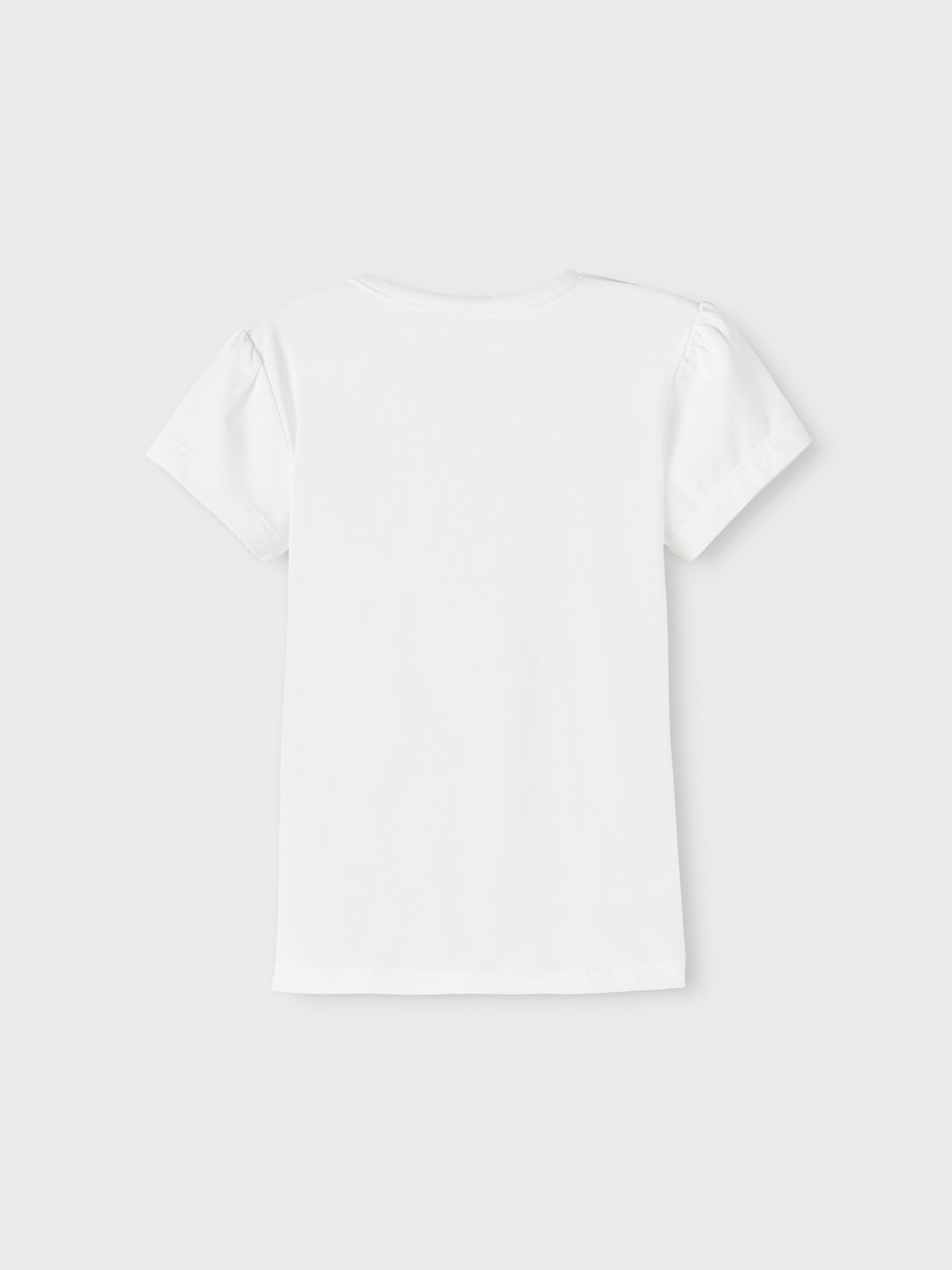 Girl's White Halia Short Sleeve Top-Back View