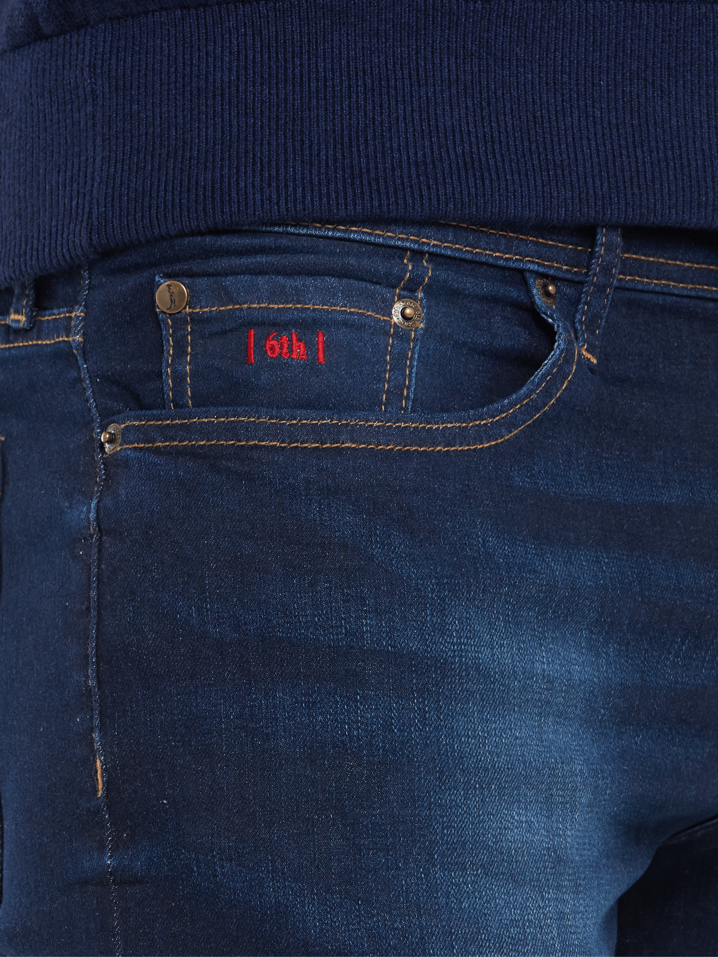 6TH SENSE Nevada Wash 2 Straight Stretch Jean WASH 2 back view