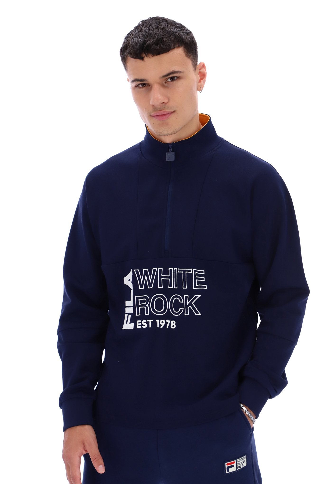 Fila Mens Piton Applique Emb Logo Zip Peacoat/Golden Glow front view