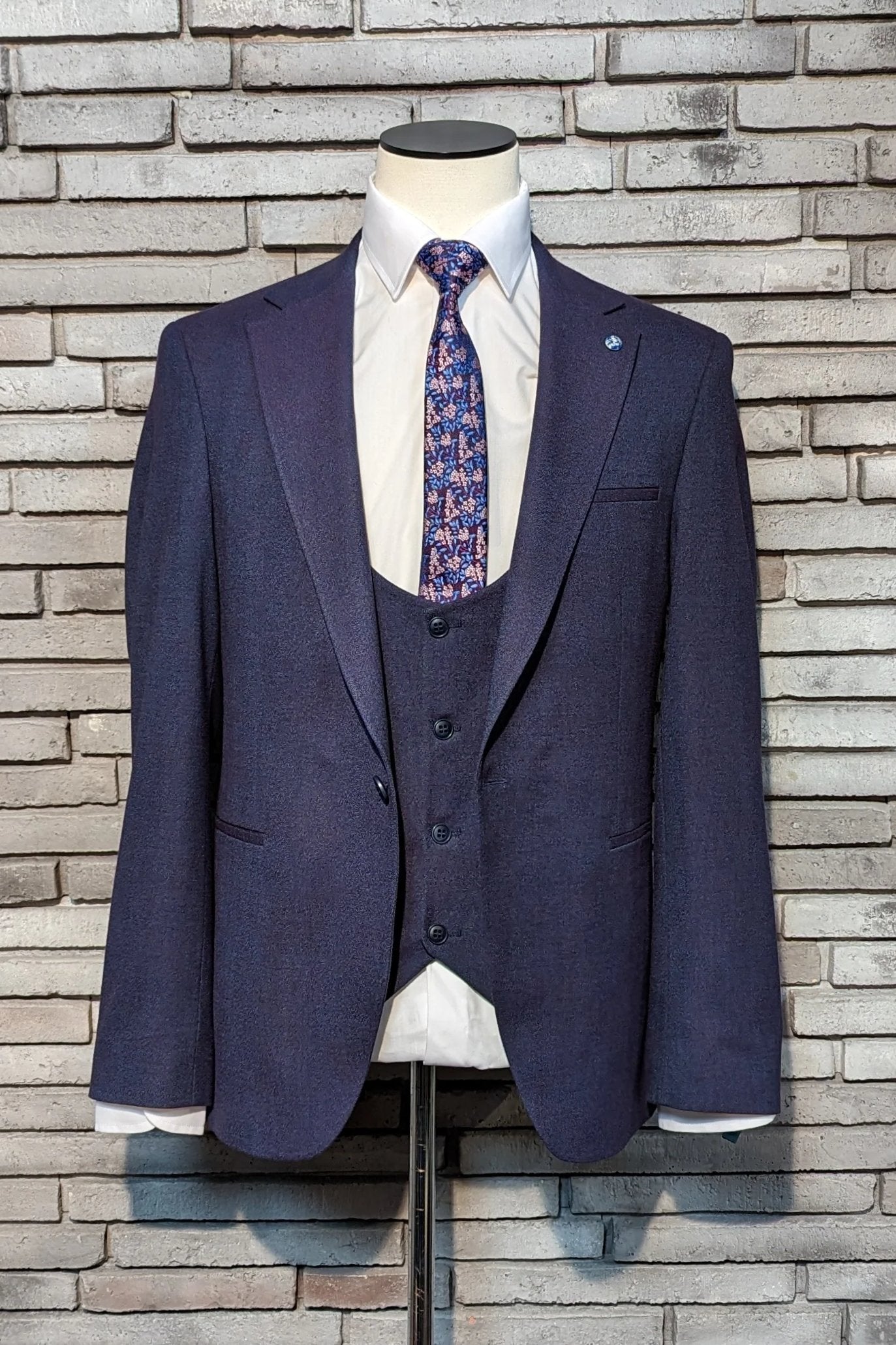 Tambo 3 Piece Grape Mens Suit