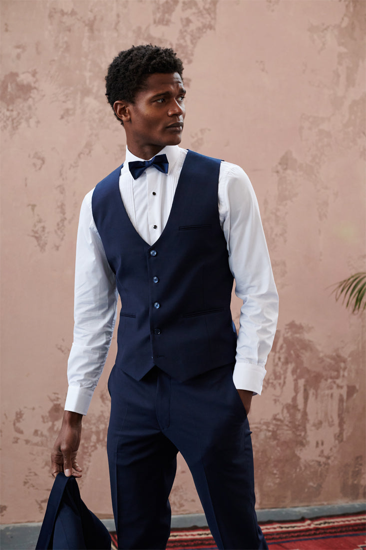 BENETTI Peter Petrol Comfort Fit Waistcoat Petrol model front view