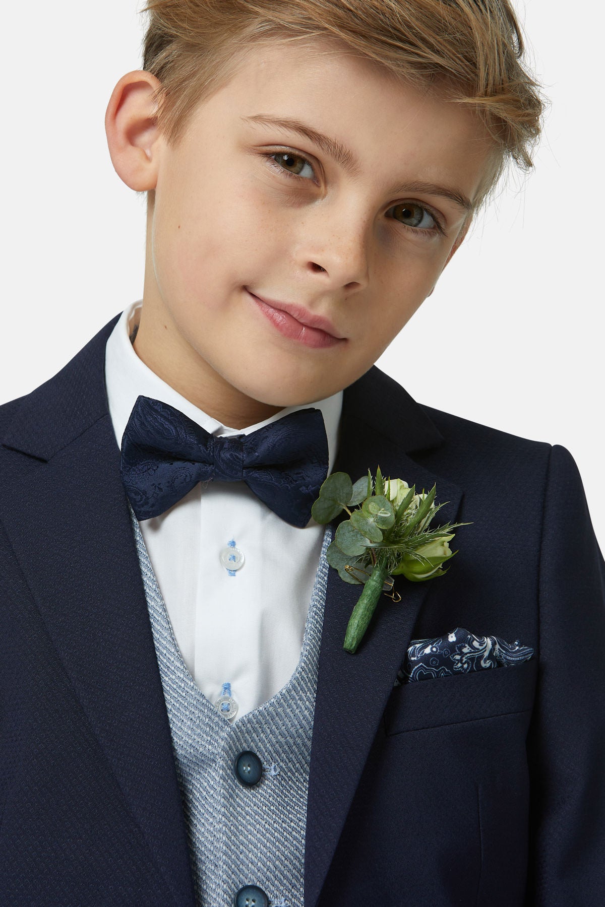 Benetti Boyswear Harold Boy Ice Waistcoat ICE model front view