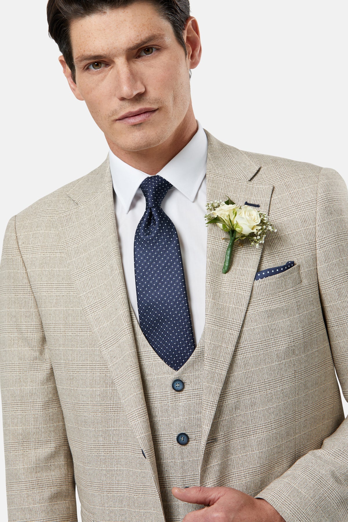 Men's Philip Comfort Stone Waistcoat-Close Up View